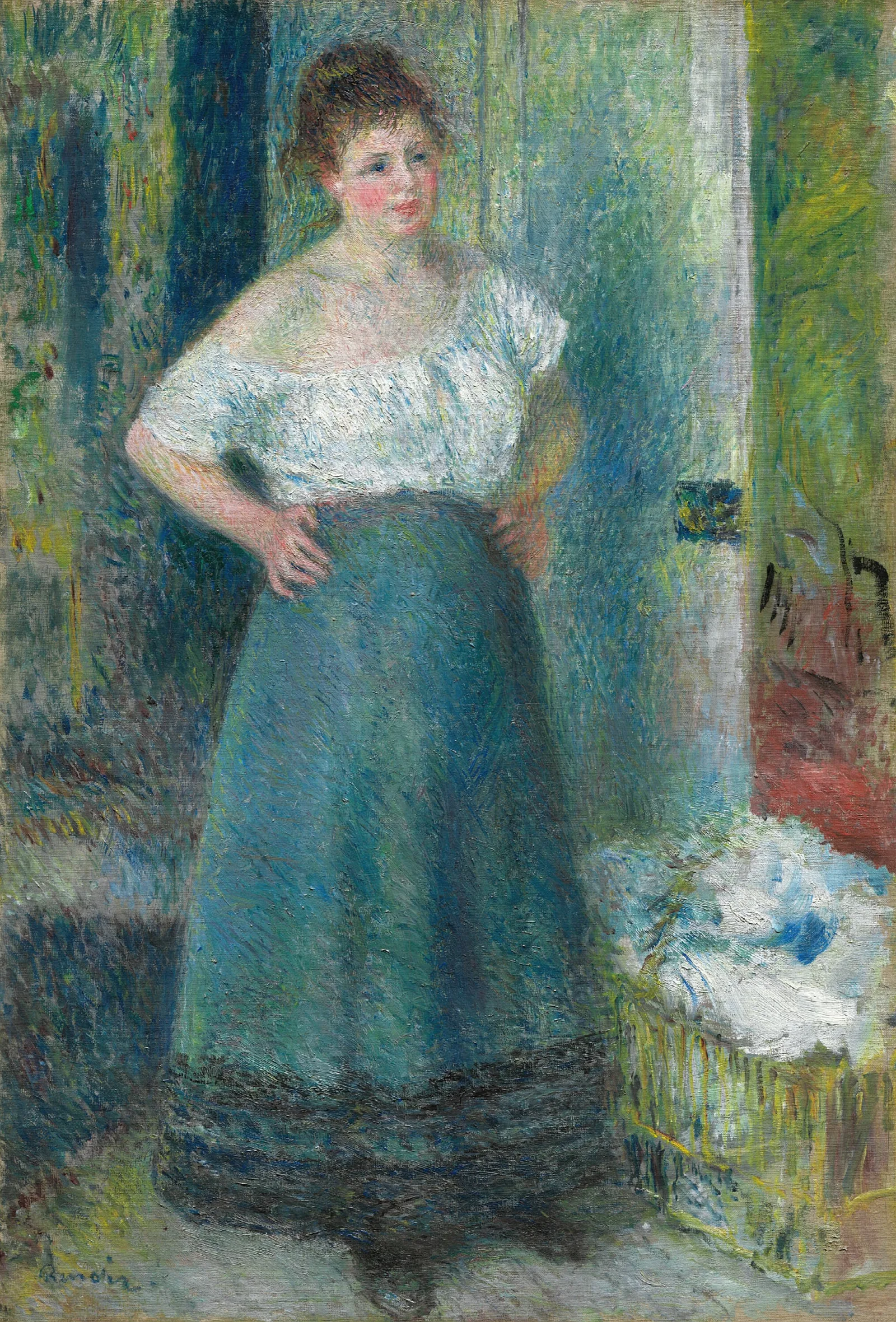 The Laundress 7 Wall Art by Pierre-Auguste Renoir - Canvas Print