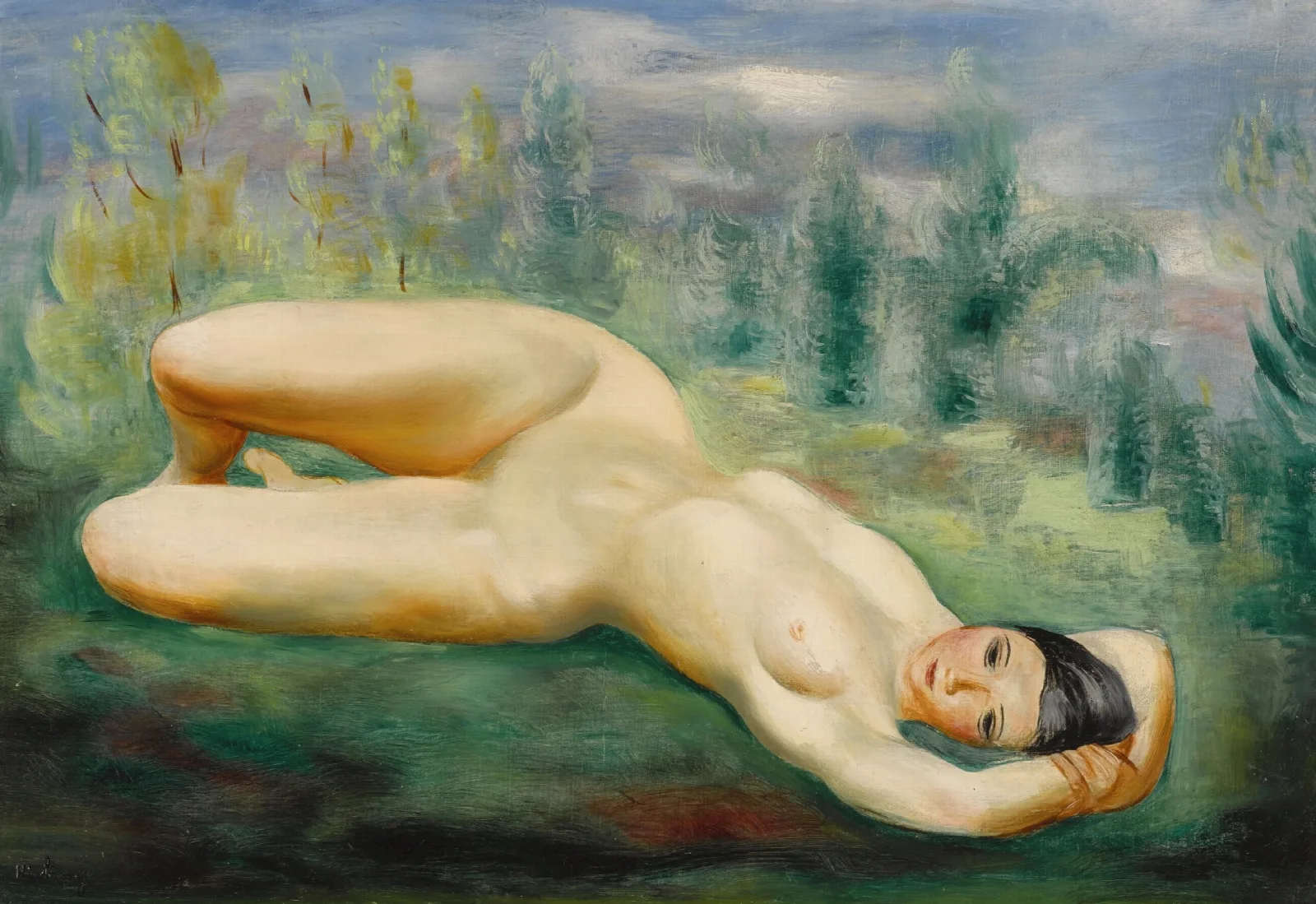 Nu Dans Lherbe Wall Art by Moïse Kisling - Canvas Print