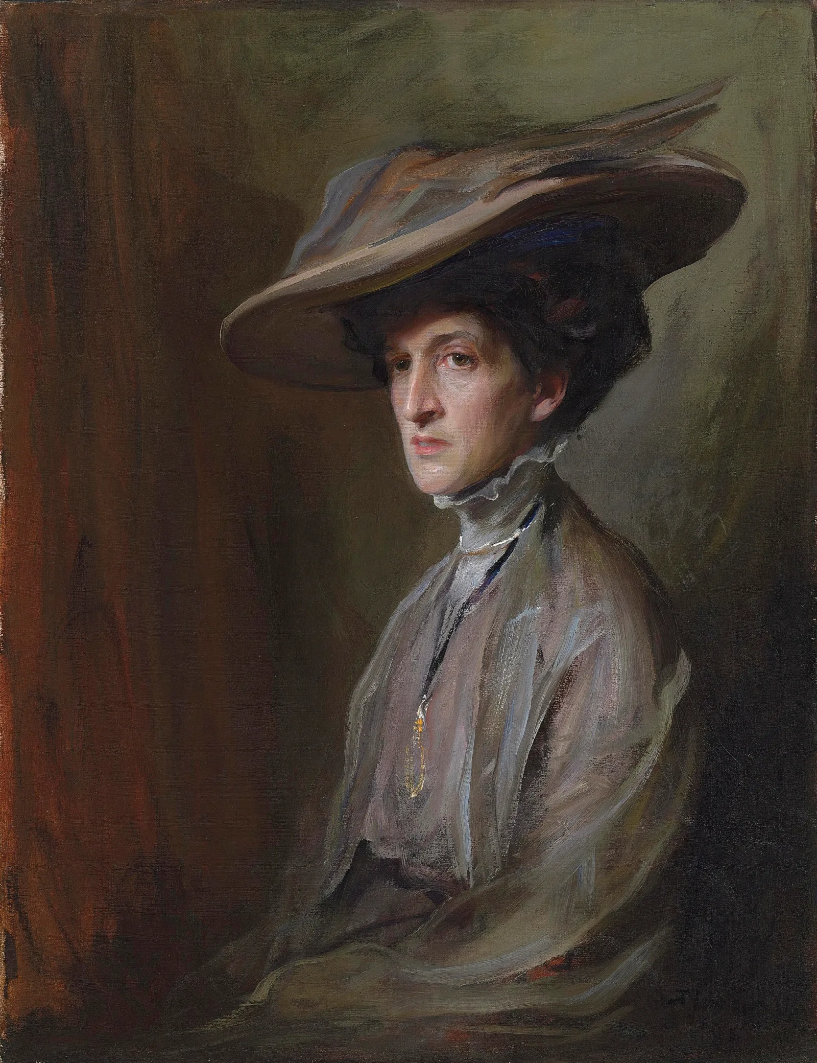 Mrs Herbert Asquith Later Countess Of Oxford And Asquith Wall Art by Philip Alexius de László - Canvas Print