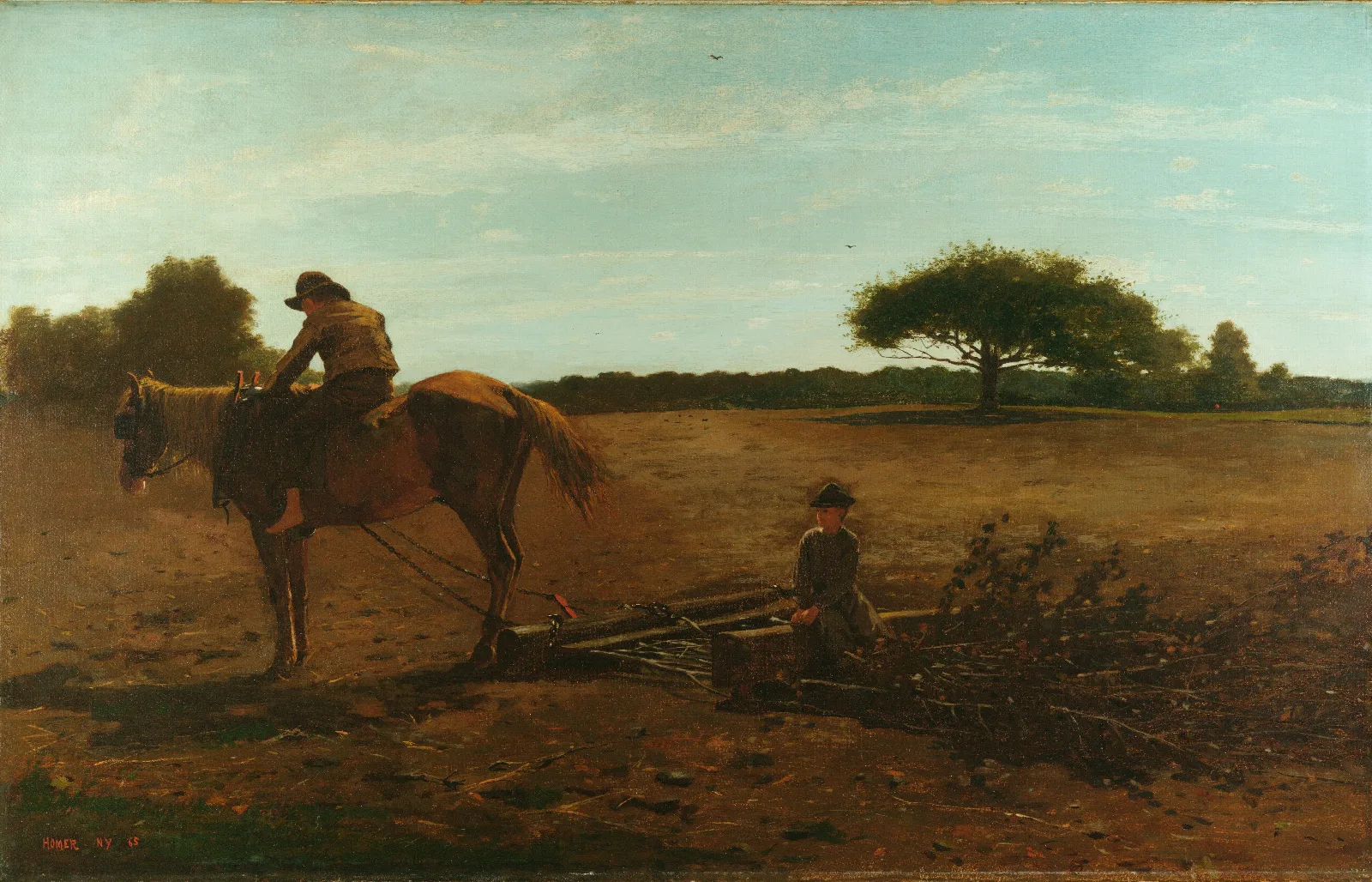 The Brush Harrow Spring Time Wall Art by Winslow Homer - Canvas Print