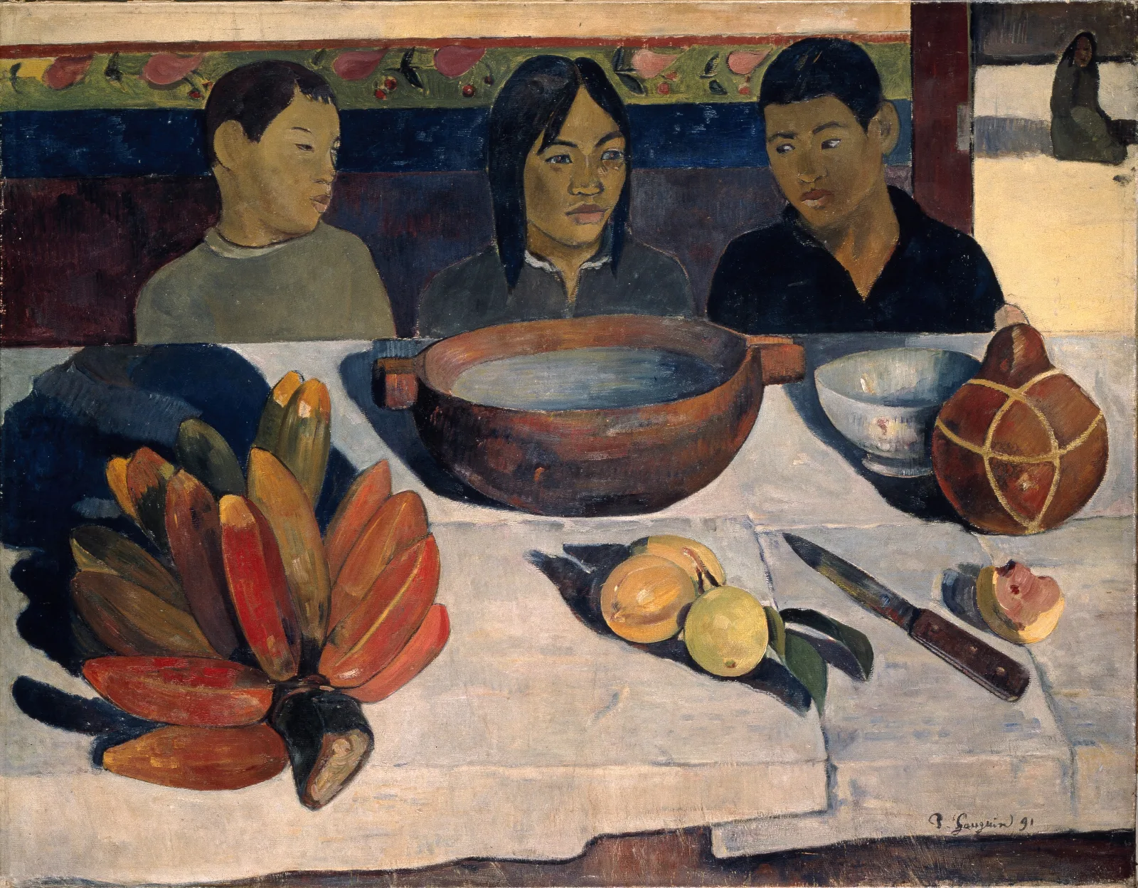 The Meal Also Called Bananas Wall Art by Paul Gauguin - Canvas Print