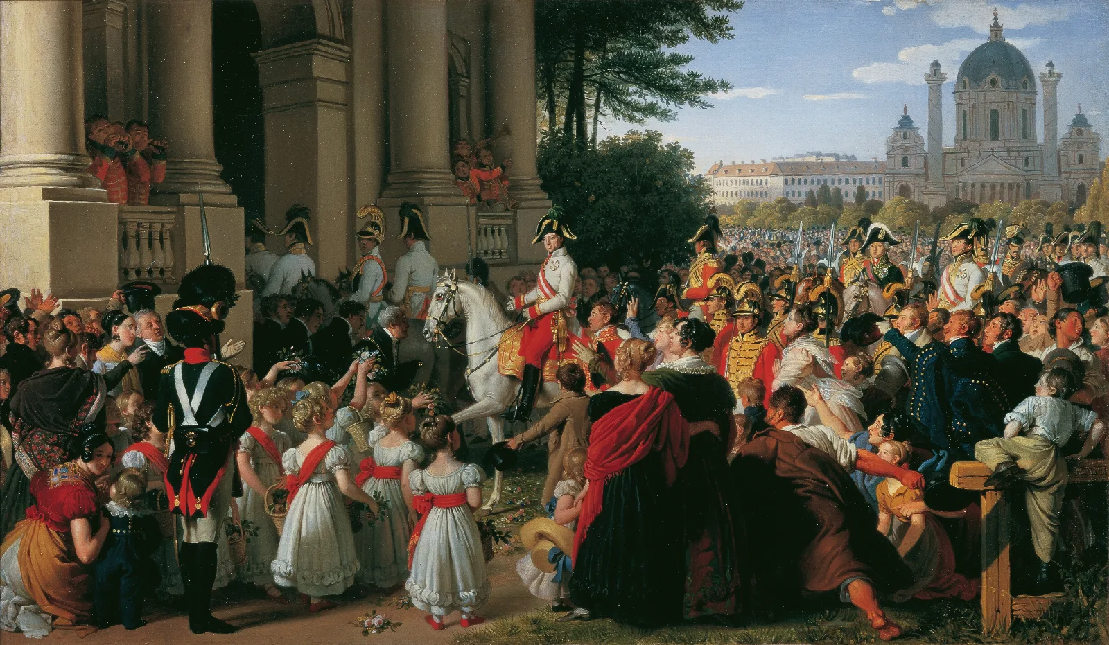 Der Einzug Von Kaiser Franz I In Wien Nach Dem Pariser Frieden Am 16 Juni 1814 Wall Art by Johann Peter Krafft - Canvas Print