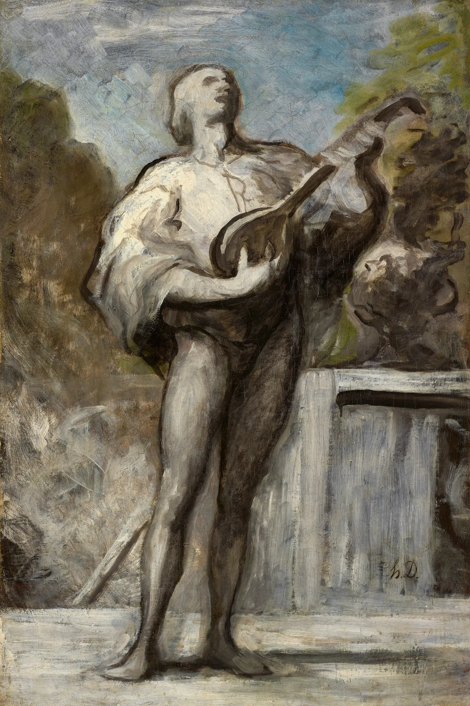 The Troubadour Wall Art by Honoré Daumier - Canvas Print
