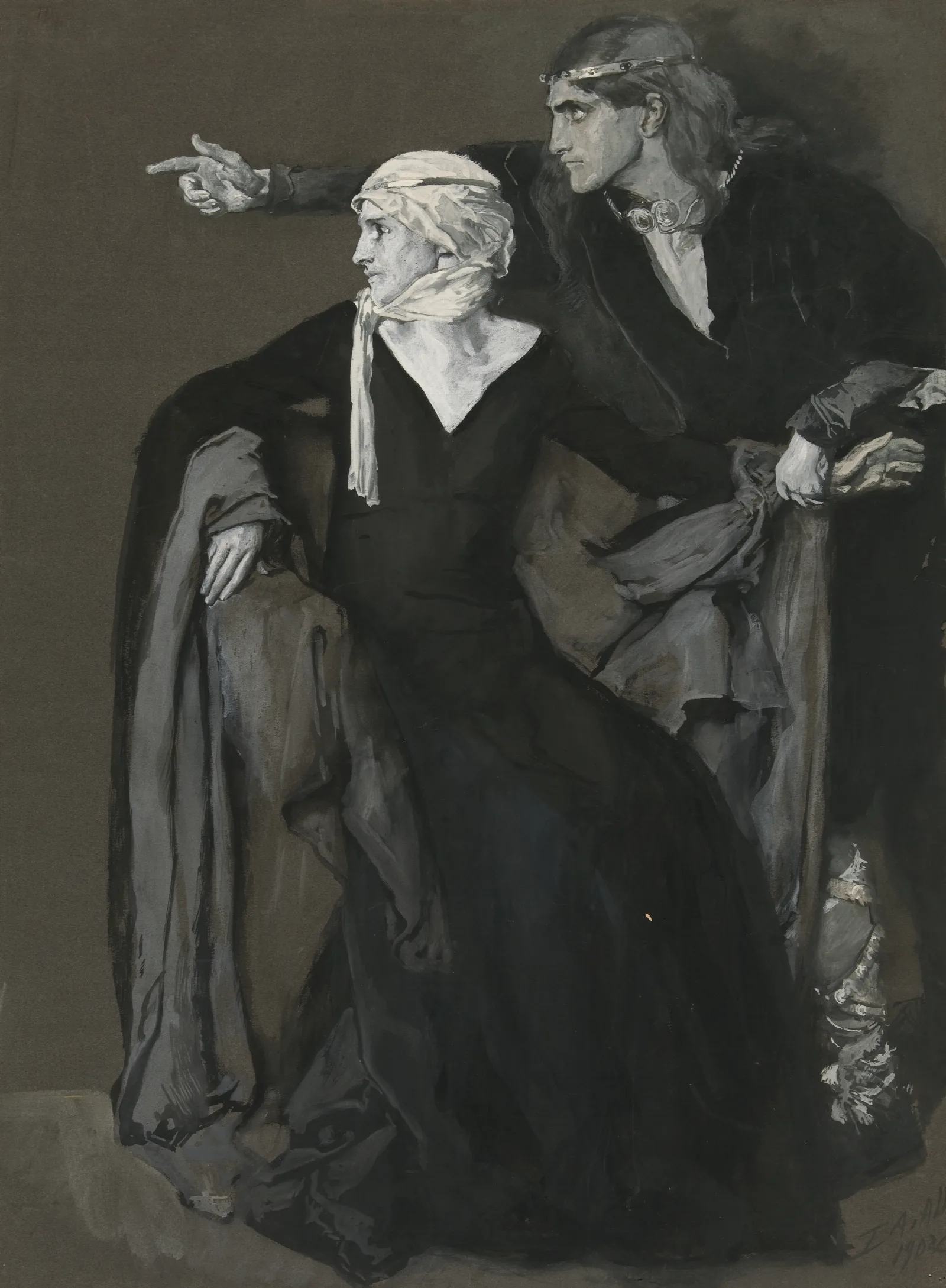 Hamlet Why Look You There Look How It Steals Away Out At The Portal Act Iii Scene Iv Hamlet Wall Art by Edwin Austin Abbey - Canvas Print
