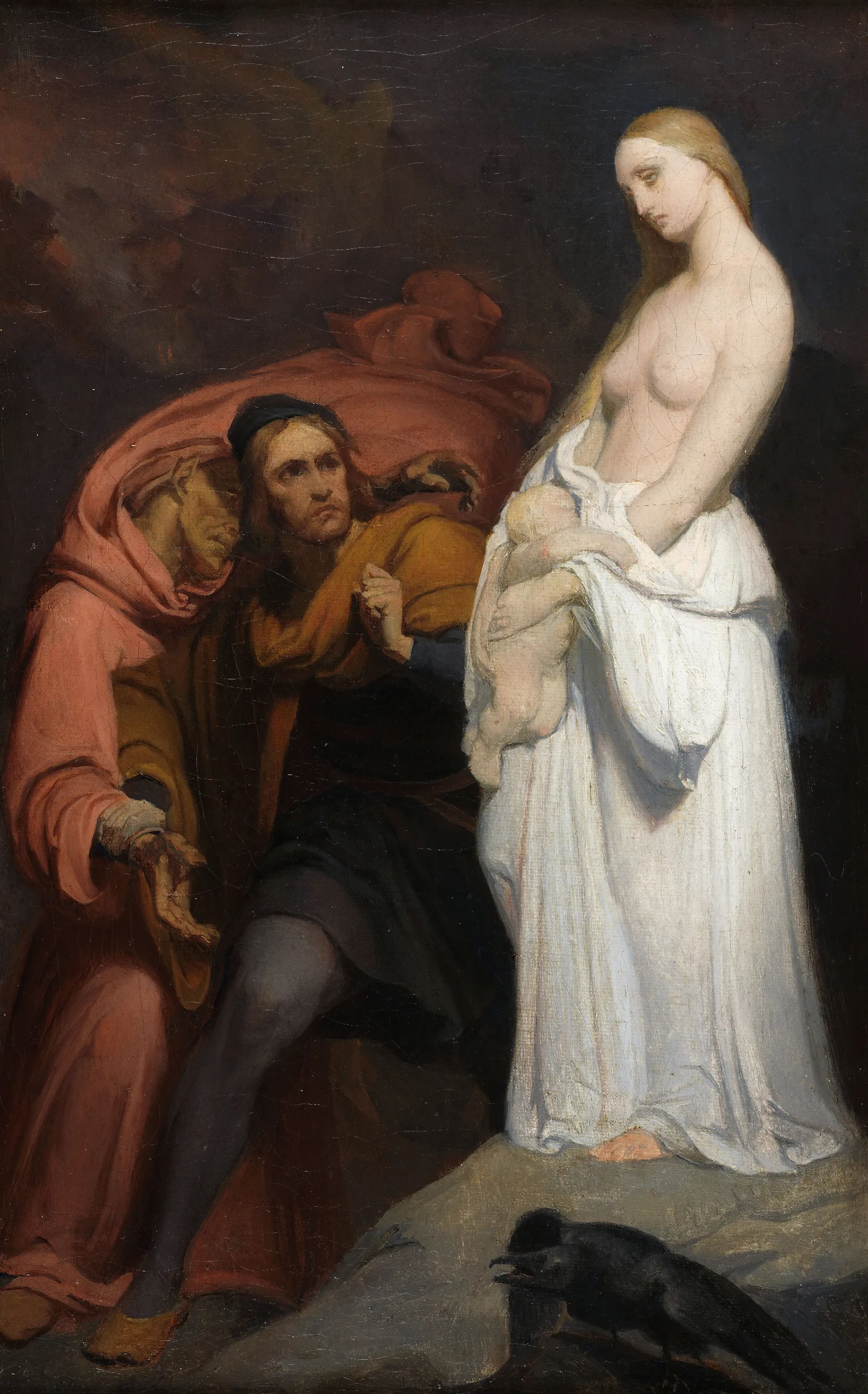 Marguerite Holding Her Dead Child Wall Art by Ary Scheffer - Canvas Print