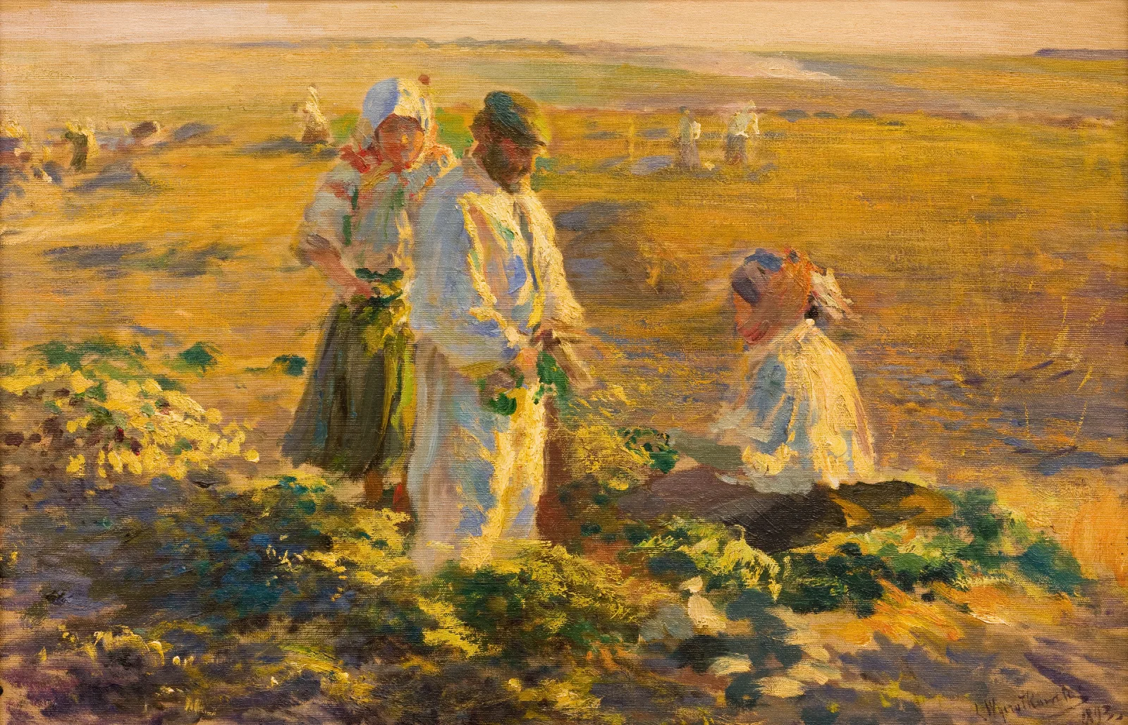 Beet Lifting Wall Art by Leon Wyczółkowski - Canvas Print