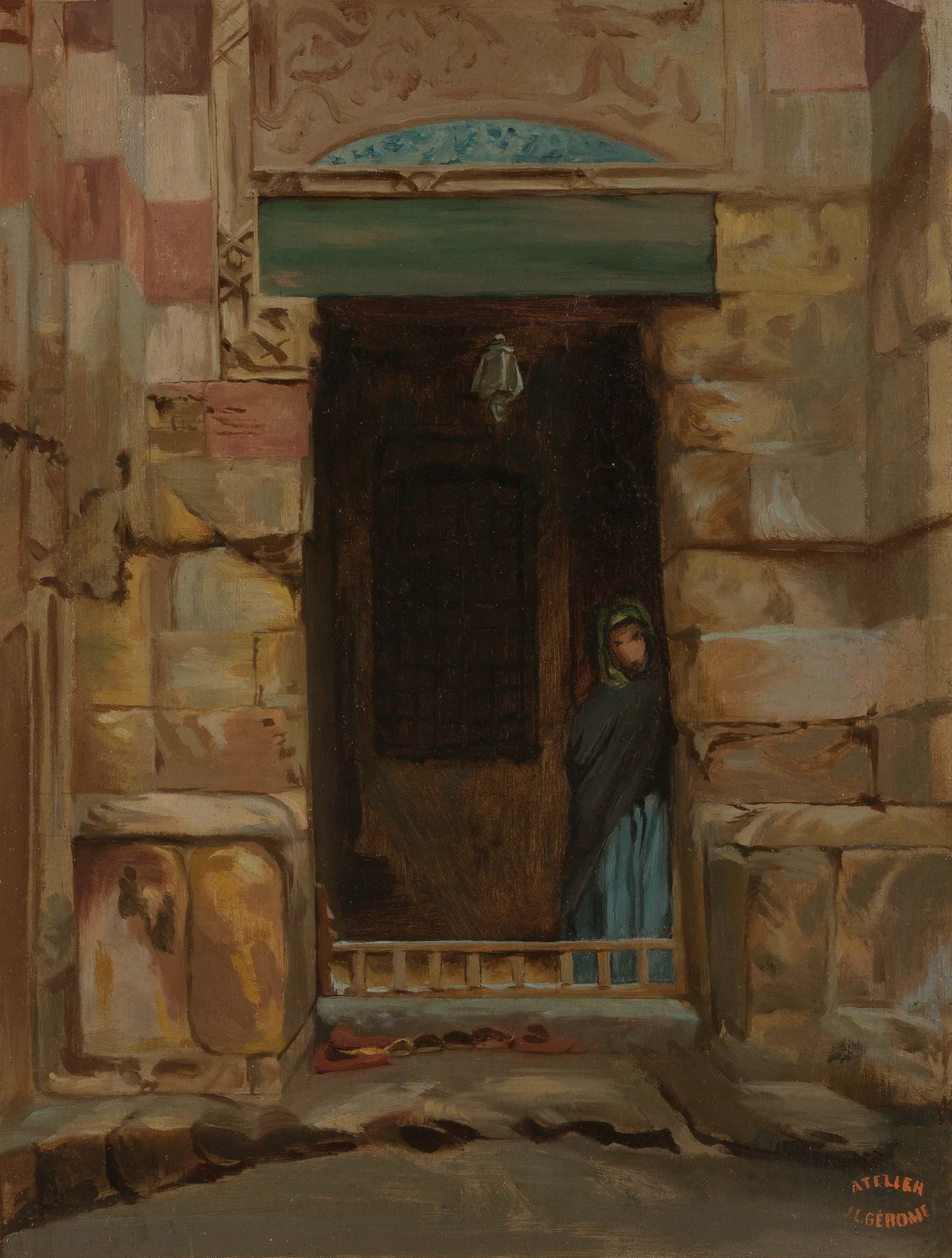 Arab Woman In A Doorway Wall Art by Jean-Léon Gérôme - Canvas Print