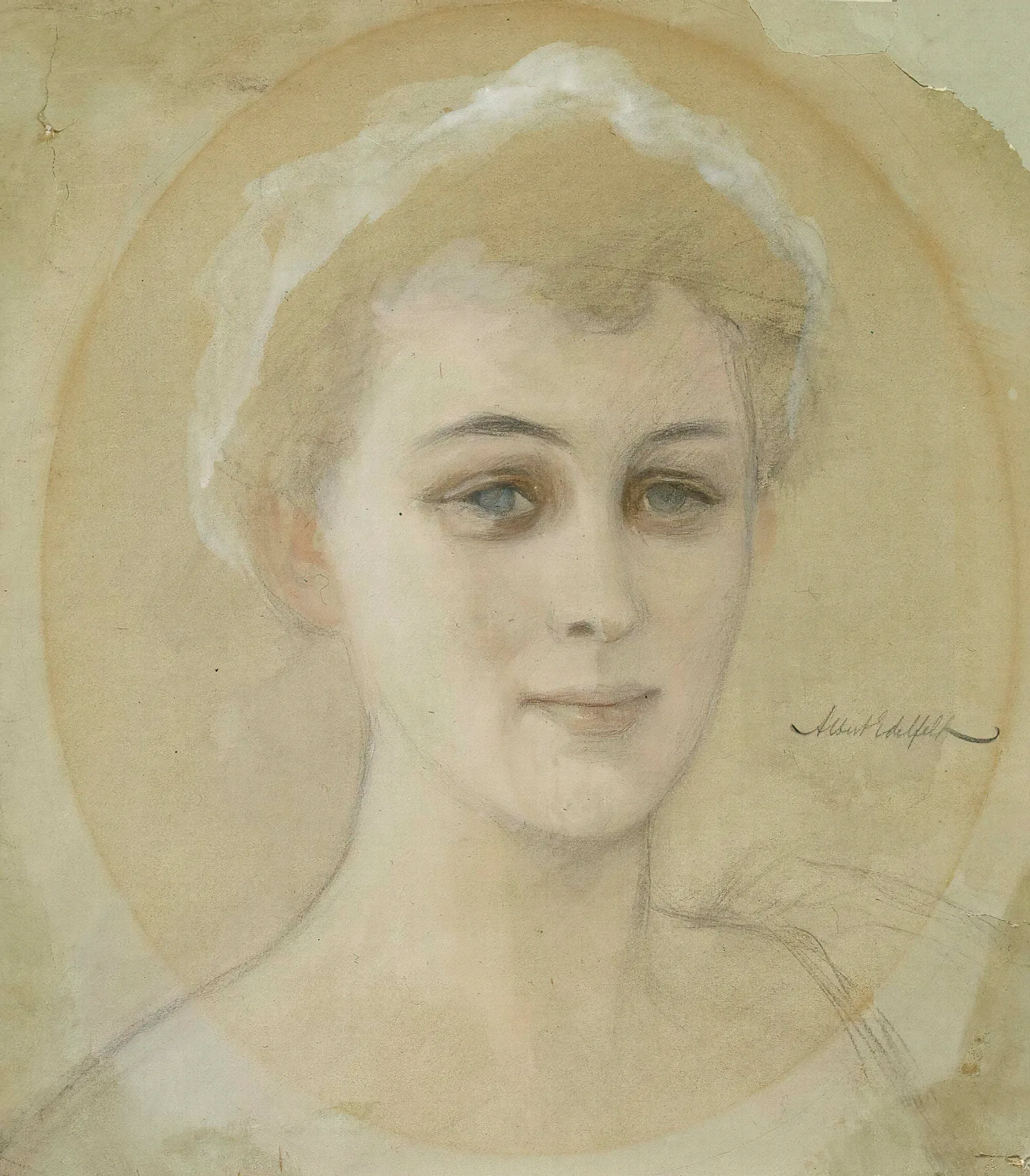 Portrait Study Of Baroness Naomi Emi De La Chapelle Wall Art by Albert Edelfelt - Canvas Print