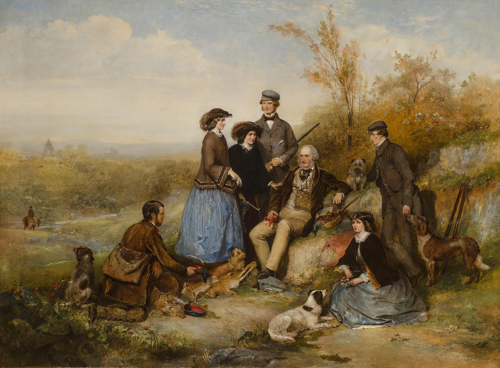 The Shooting Party Wall Art by William Powell Frith - Canvas Print