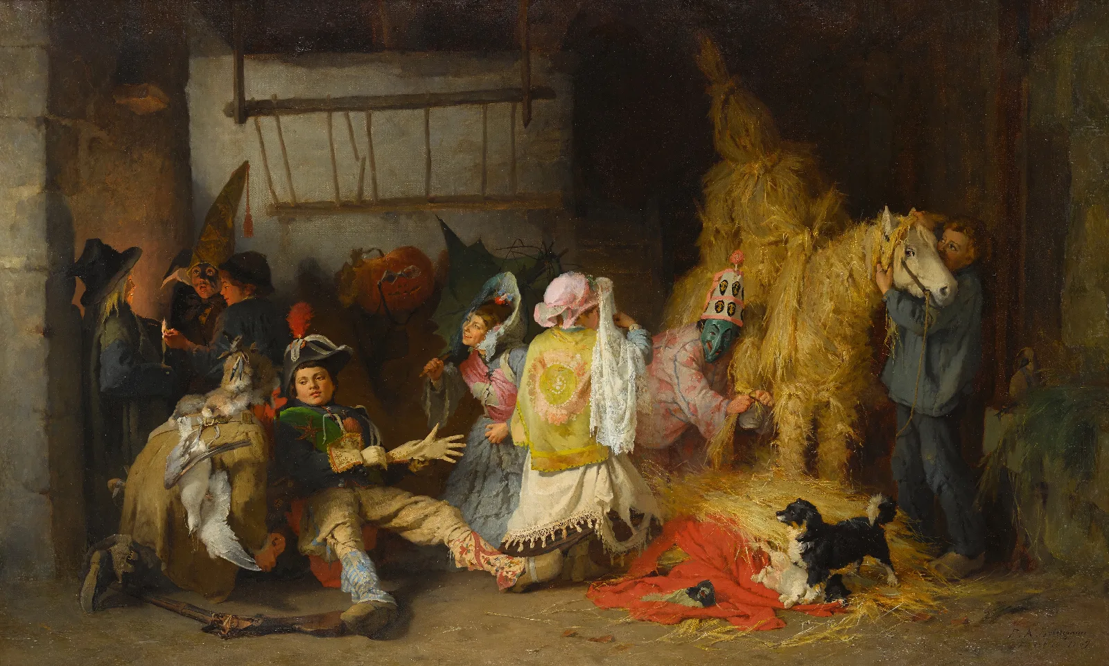 Carneval En Bretagne Wall Art by Frederick Arthur Bridgman - Canvas Print