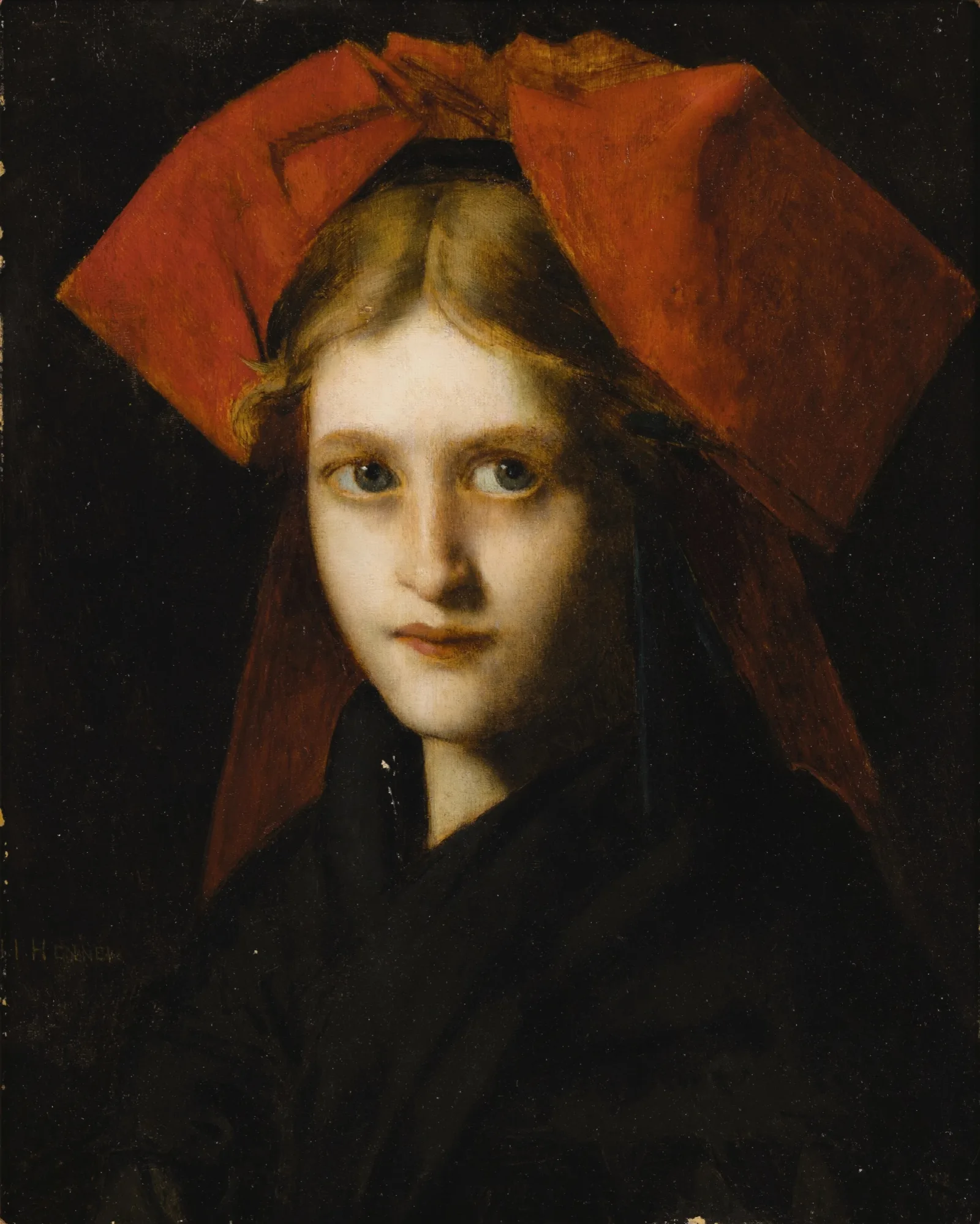 Alsatian Young Woman Wall Art by Jean-Jacques Henner - Canvas Print