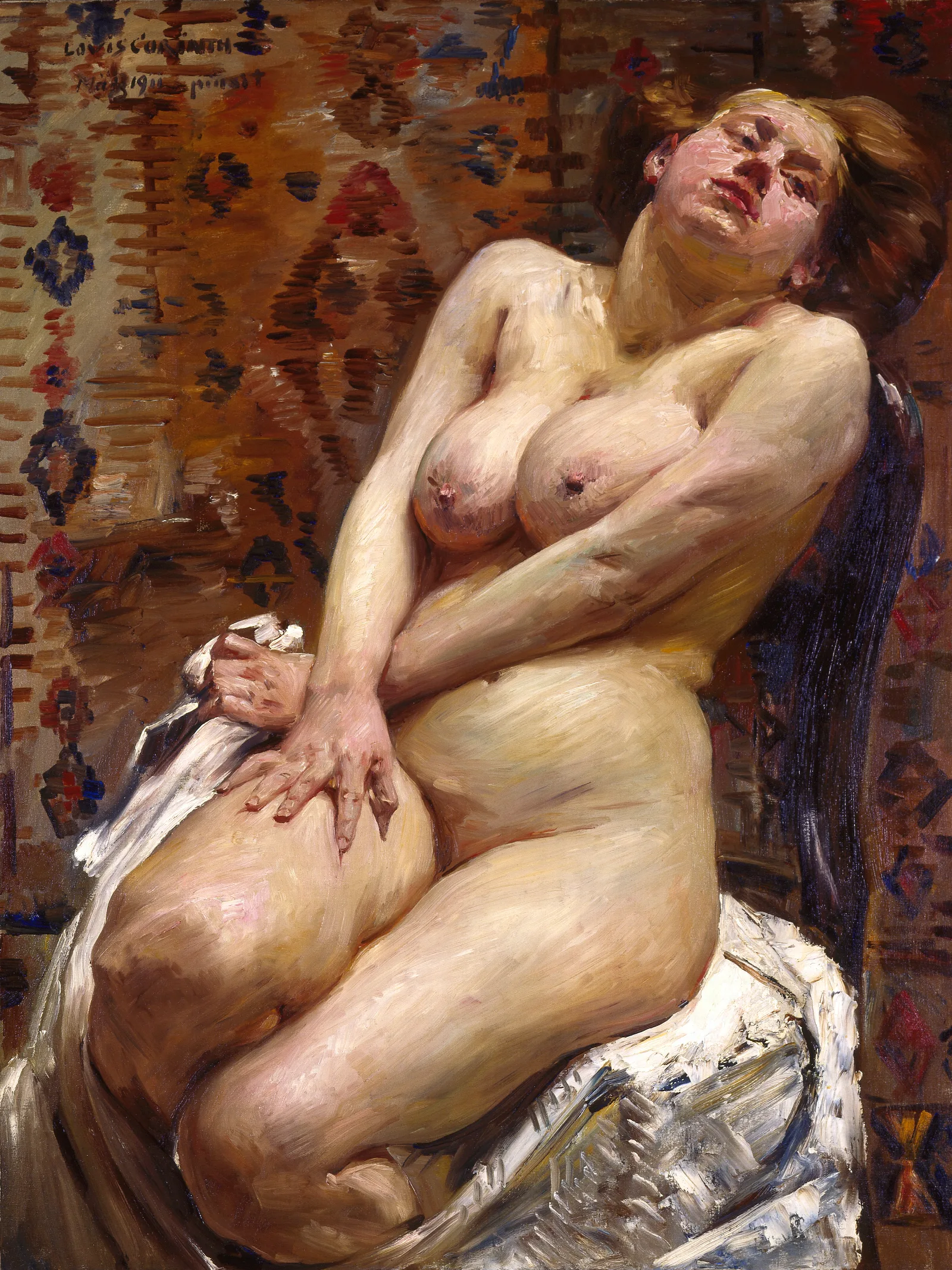 Nana Female Nude Wall Art by Lovis Corinth - Canvas Print