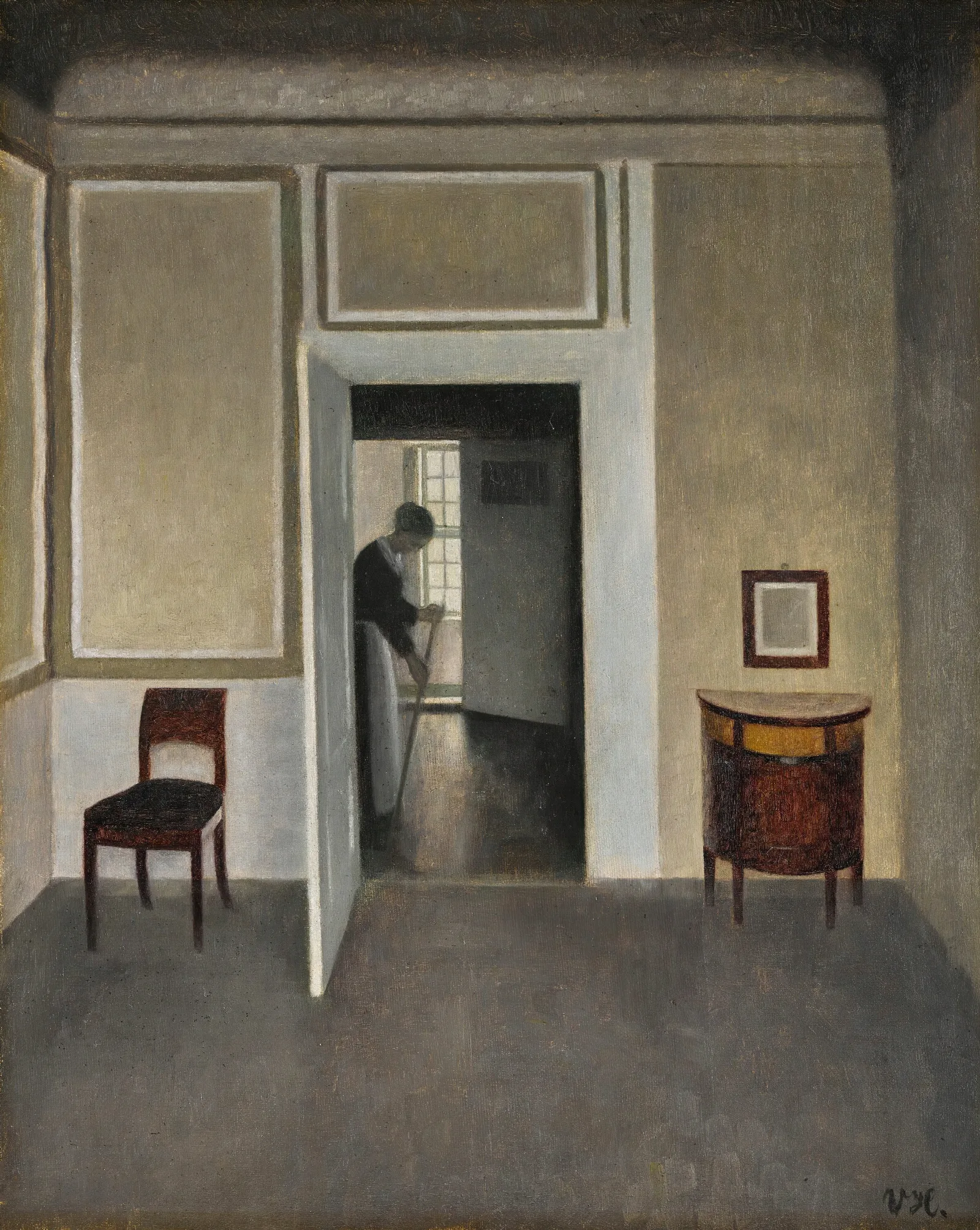 Interior Strandgade 30 2 Wall Art by Vilhelm Hammershøi - Canvas Print
