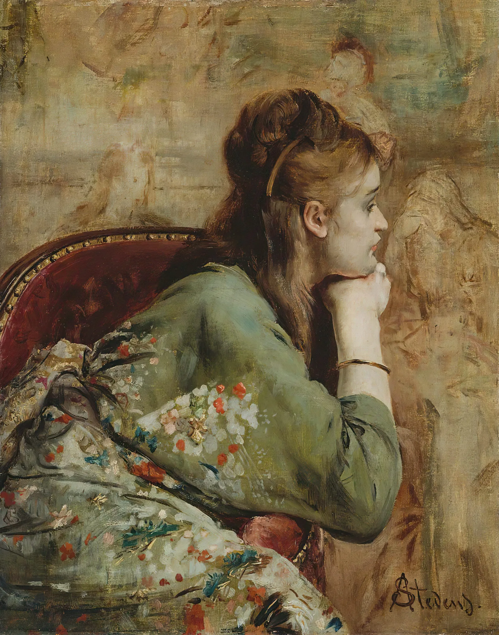 Meditation 15 Wall Art by Alfred Stevens - Canvas Print