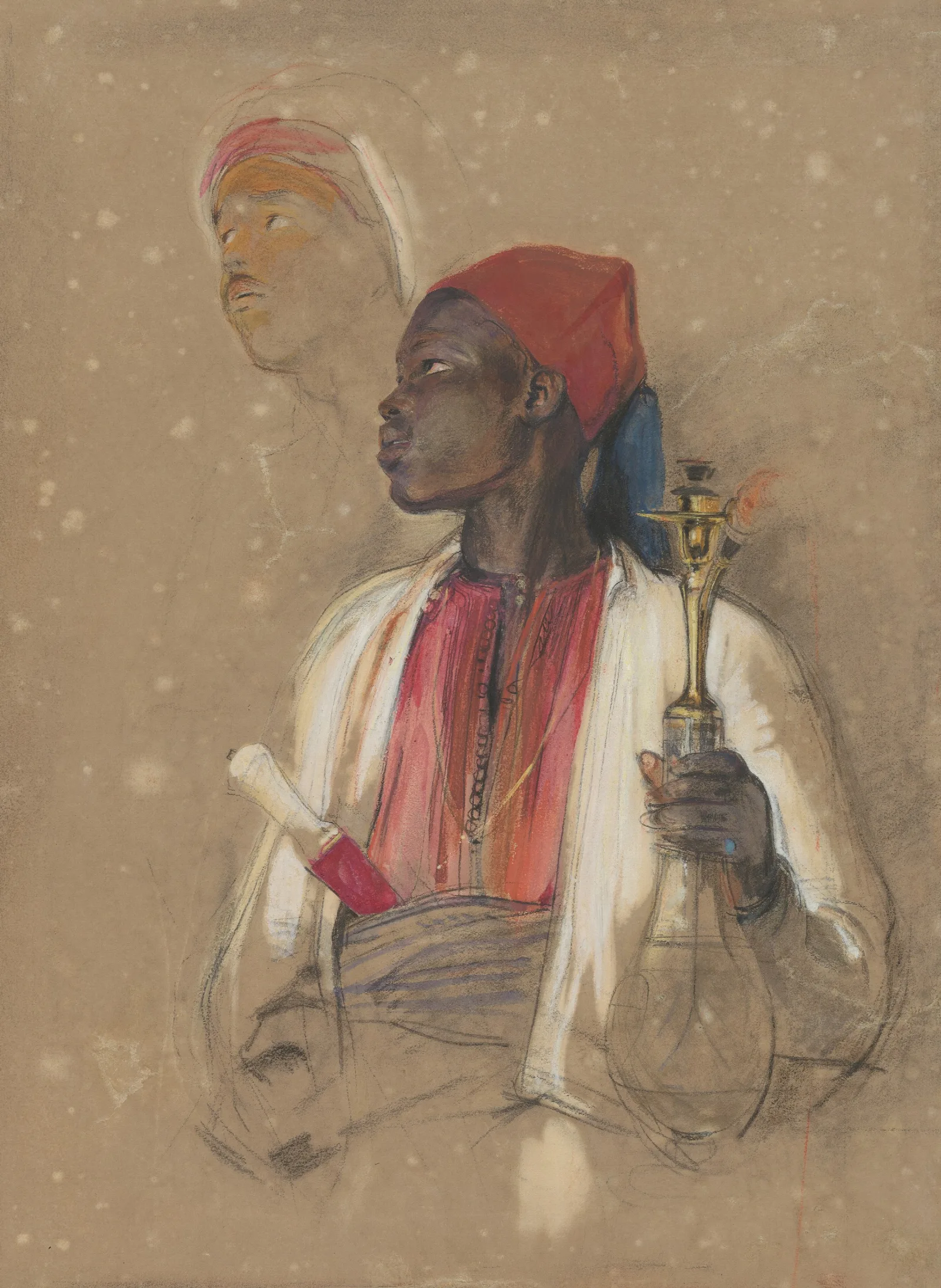 Study For The Pipe Bearer Wall Art by John Frederick Lewis - Canvas Print