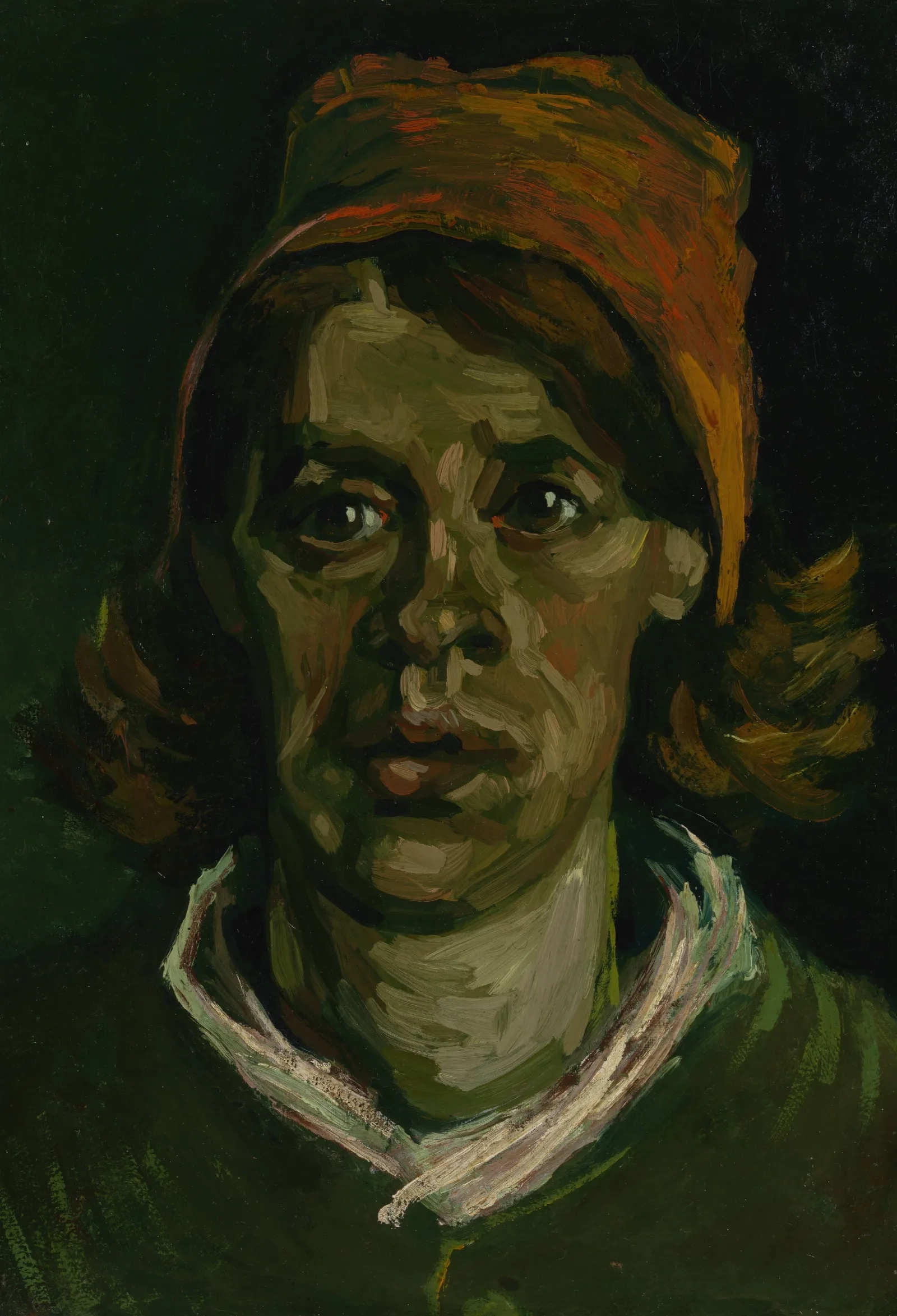 Head Of A Woman 42 Wall Art by Vincent van Gogh - Canvas Print