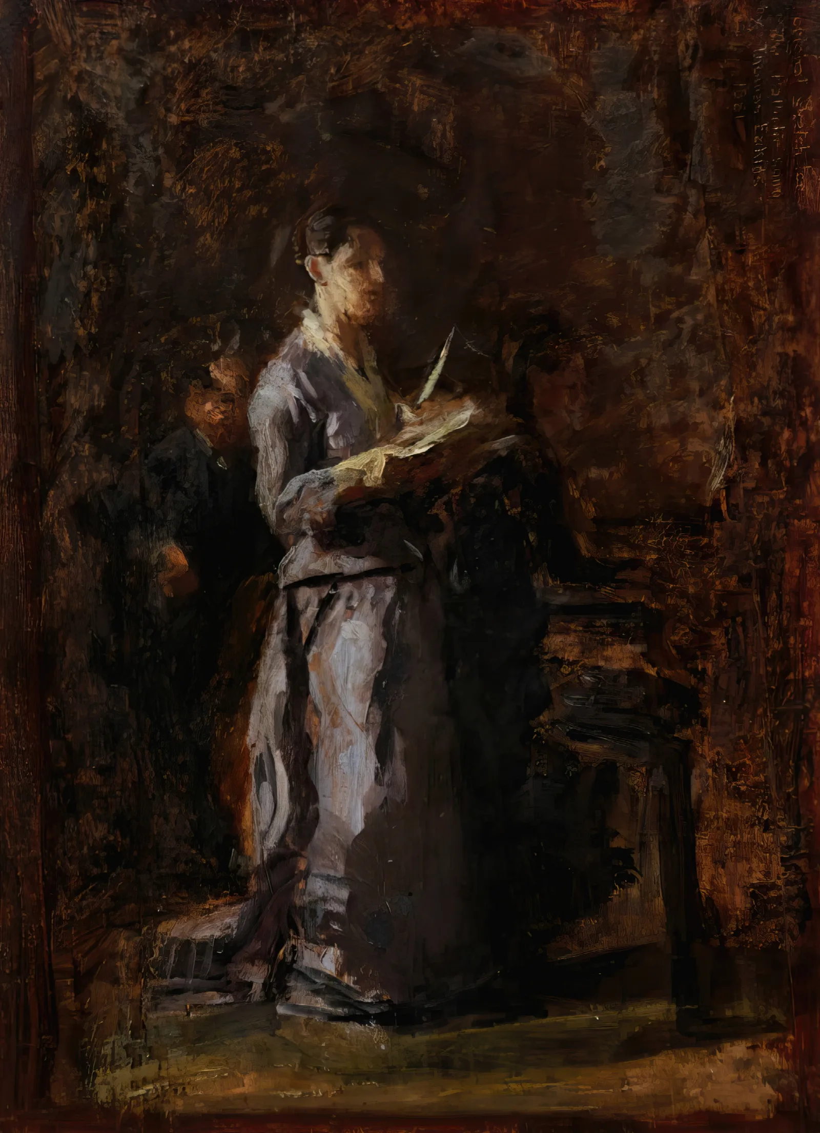 Study For Pathetic Song Wall Art by Thomas Eakins - Canvas Print