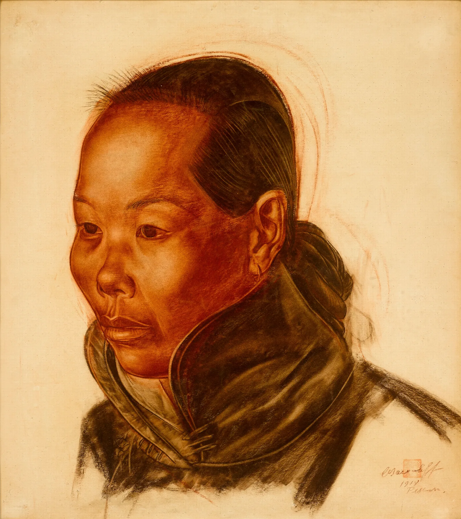 Chinese Woman Wall Art by Alexandre Jacovleff - Canvas Print