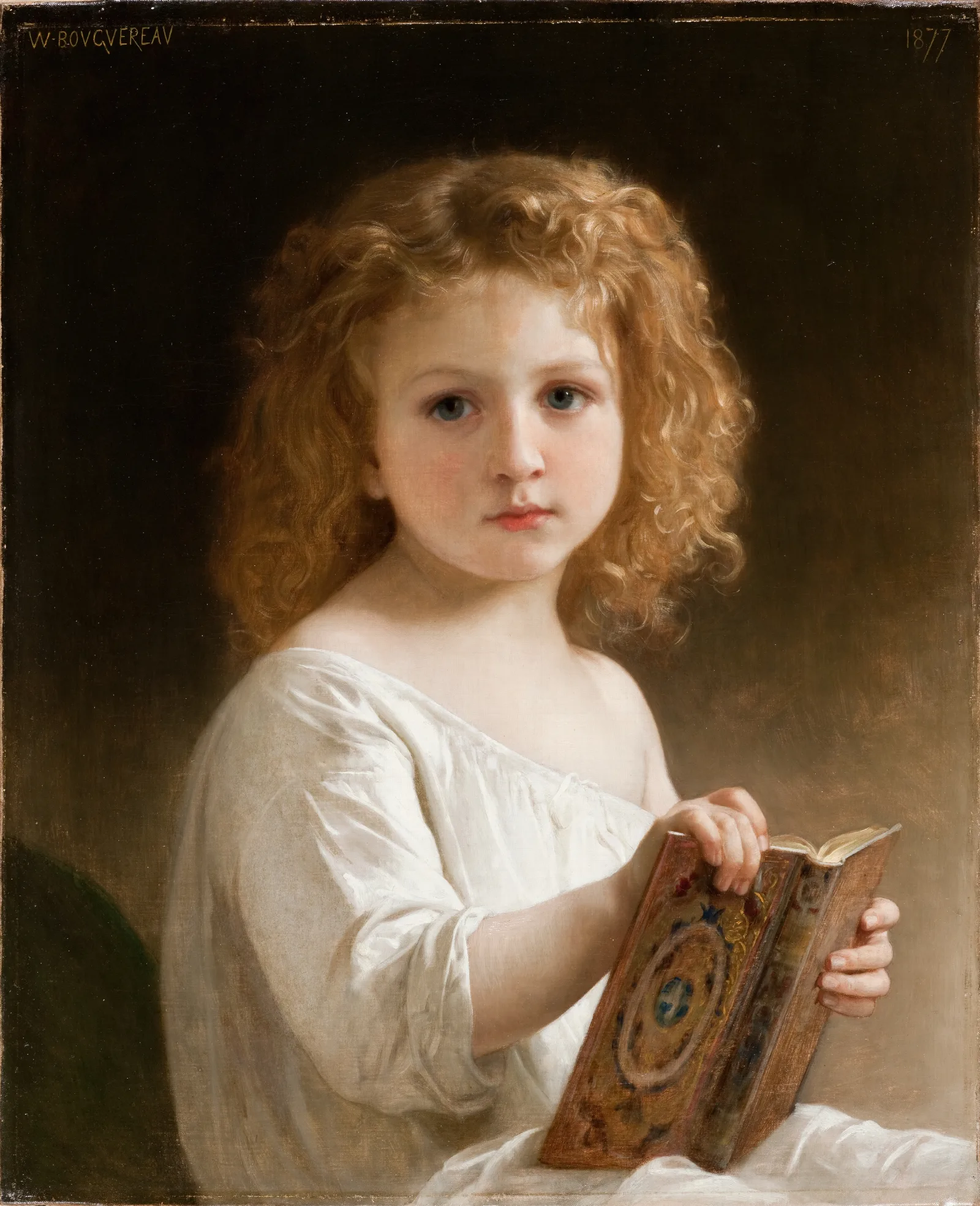 The Story Book Wall Art by William Bouguereau - Canvas Print