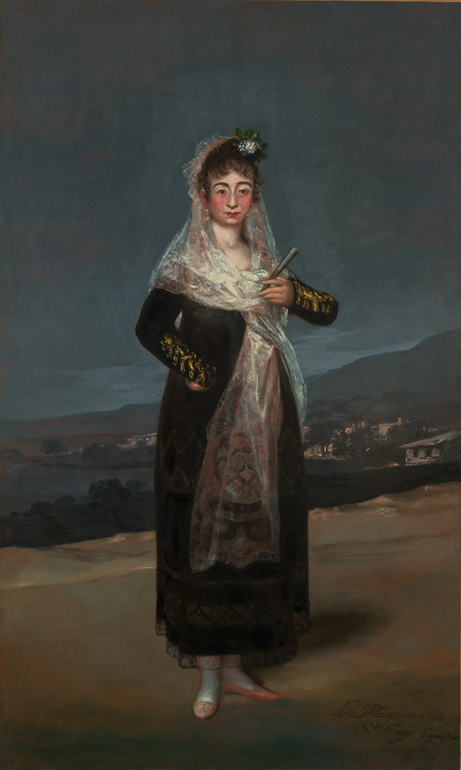 Portrait Of The Marquesa De Santiago Wall Art by Francisco de Goya - Canvas Print