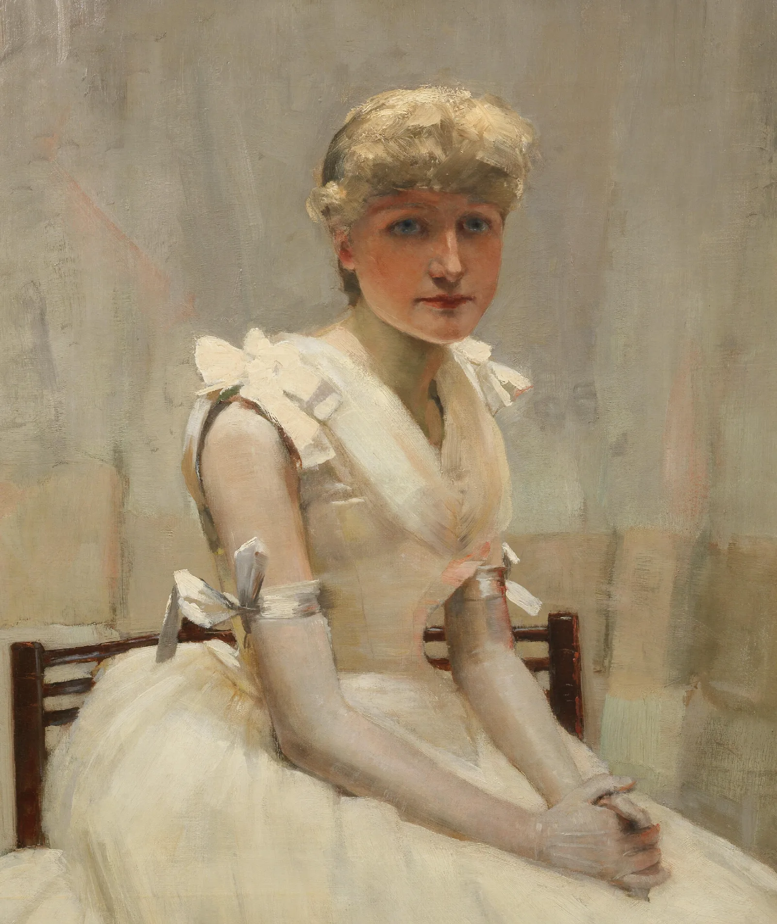 Portrait Of A Young Lady 38 Wall Art by Sir John Lavery - Canvas Print