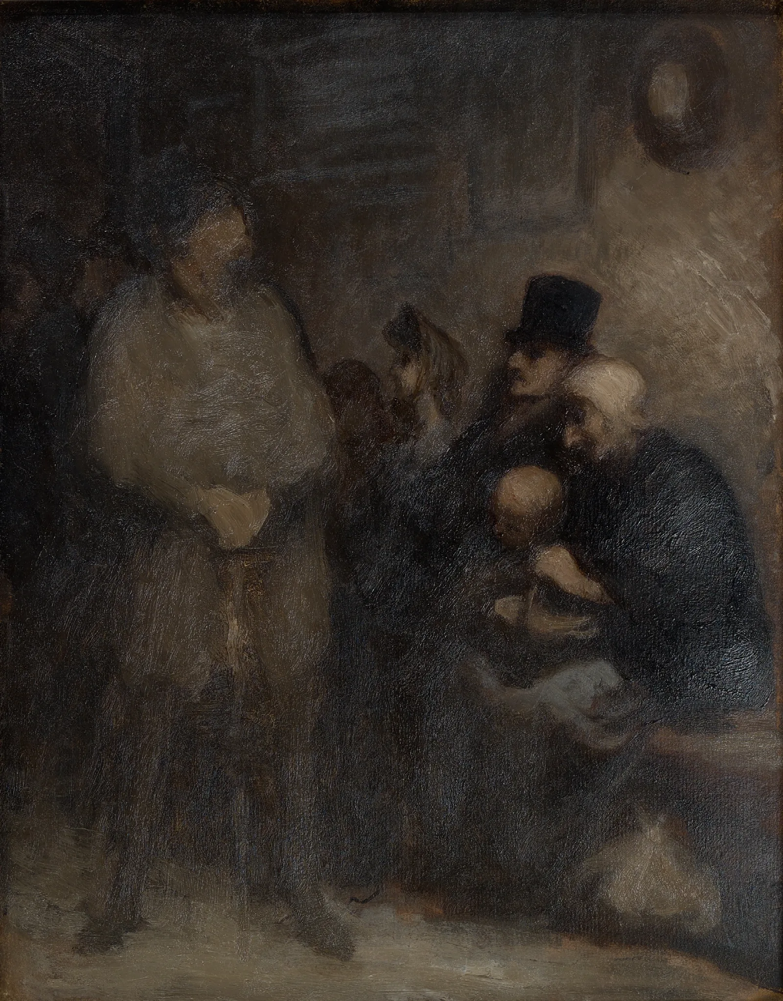 Une Salle Dattente The Waiting Room Wall Art by Honoré Daumier - Canvas Print