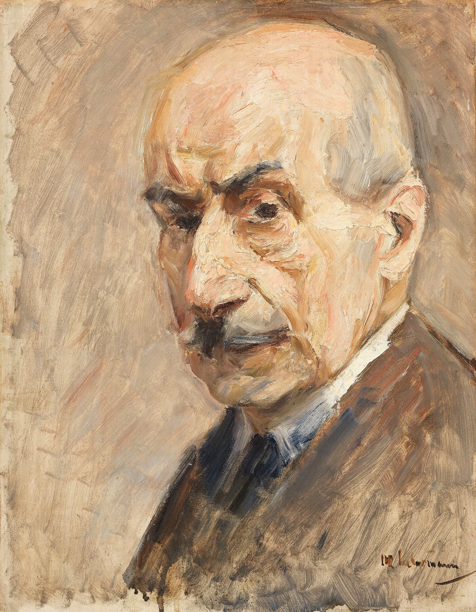 Selbstbildnis 38 Wall Art by Max Liebermann - Canvas Print