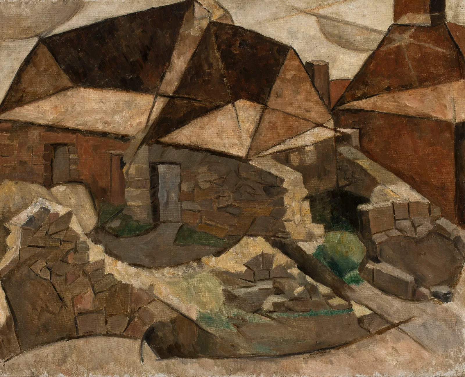 Landscape With Houses 6 Wall Art by Tadeusz Makowski - Canvas Print