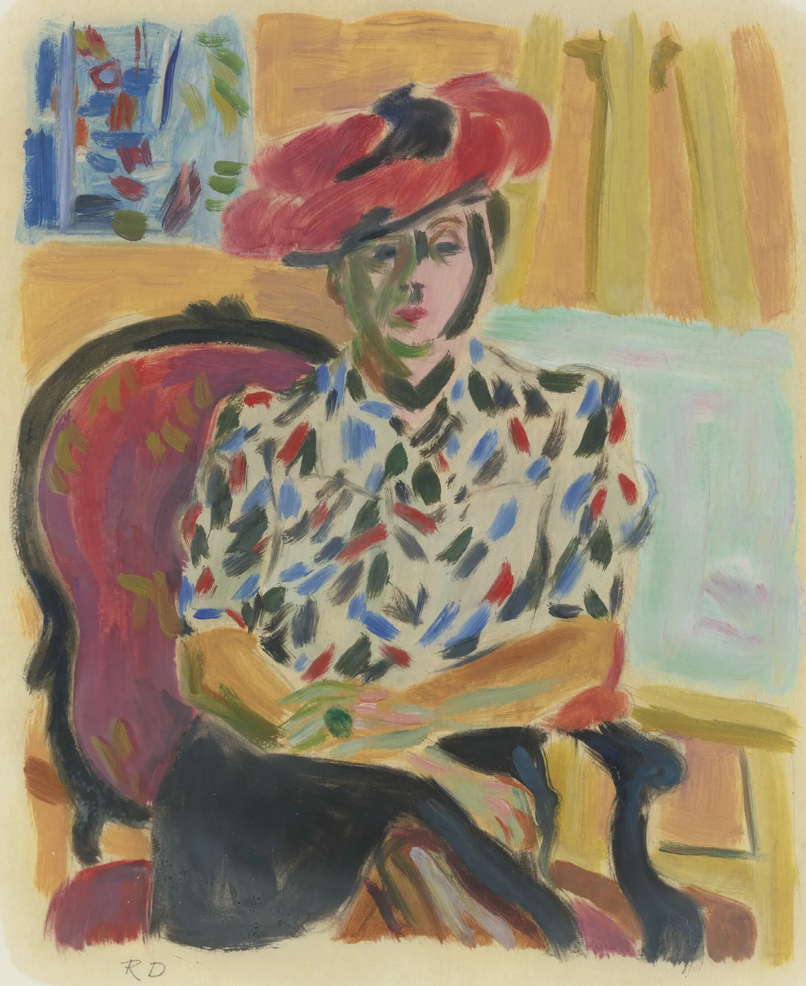 Portrait De Berthe Wall Art by Raoul Dufy - Canvas Print