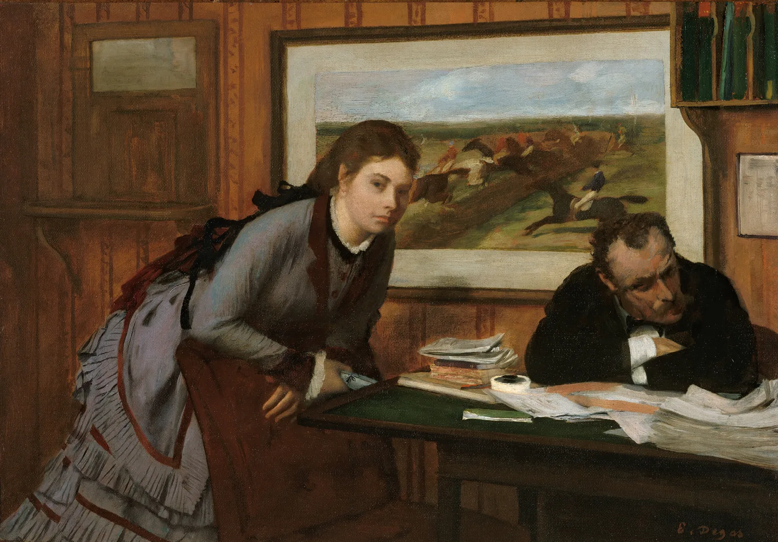 Sulking Wall Art by Edgar Degas - Canvas Print