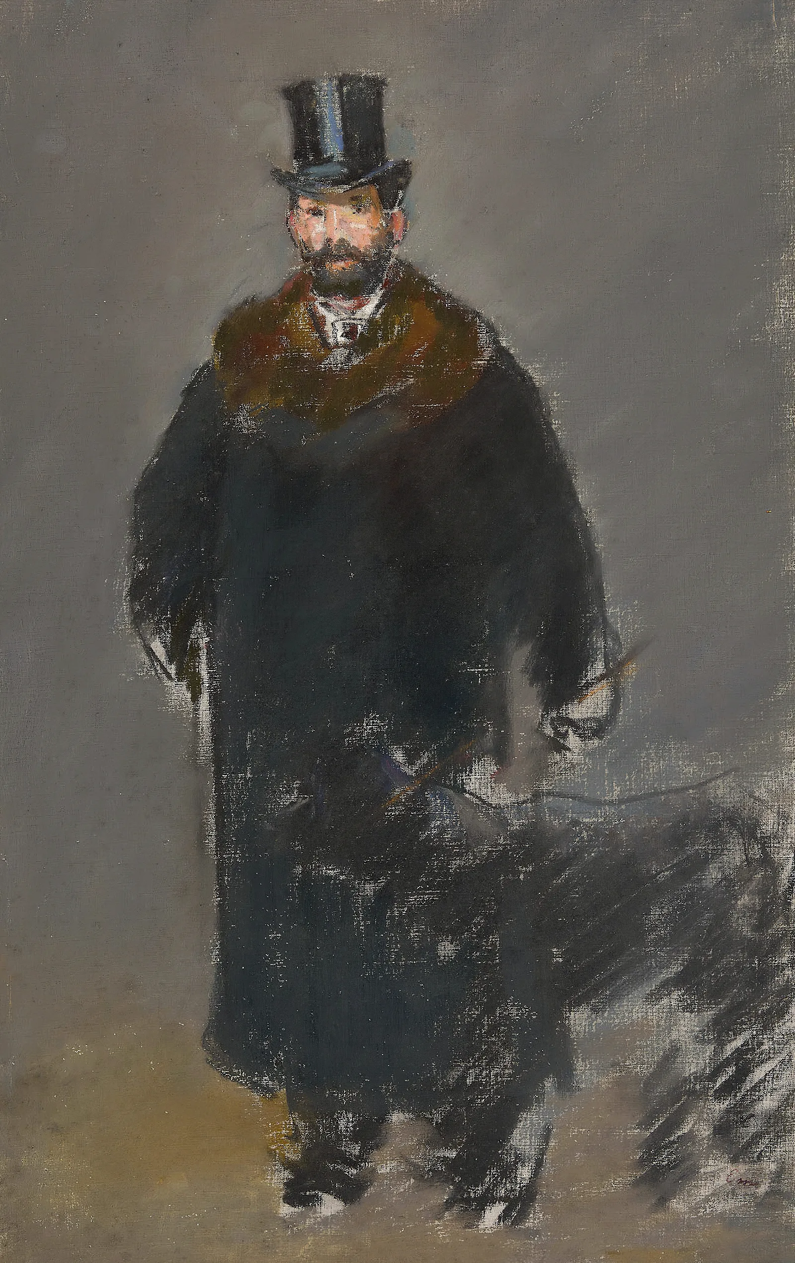 The Man With The Dog Wall Art by Édouard Manet - Canvas Print