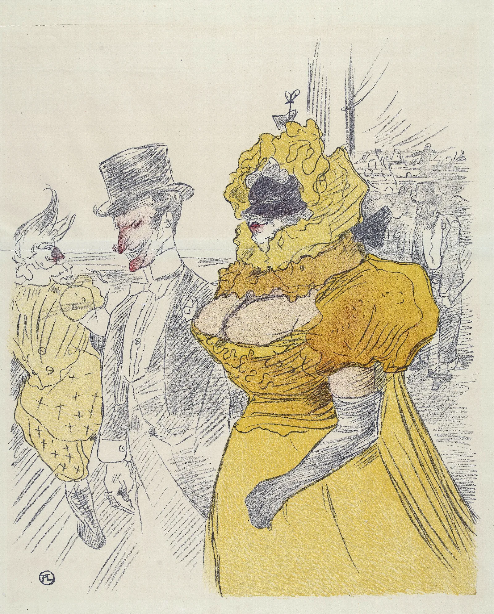 Affiche Au Bal Des Etudiants Wall Art by Henri de Toulouse-Lautrec - Canvas Print