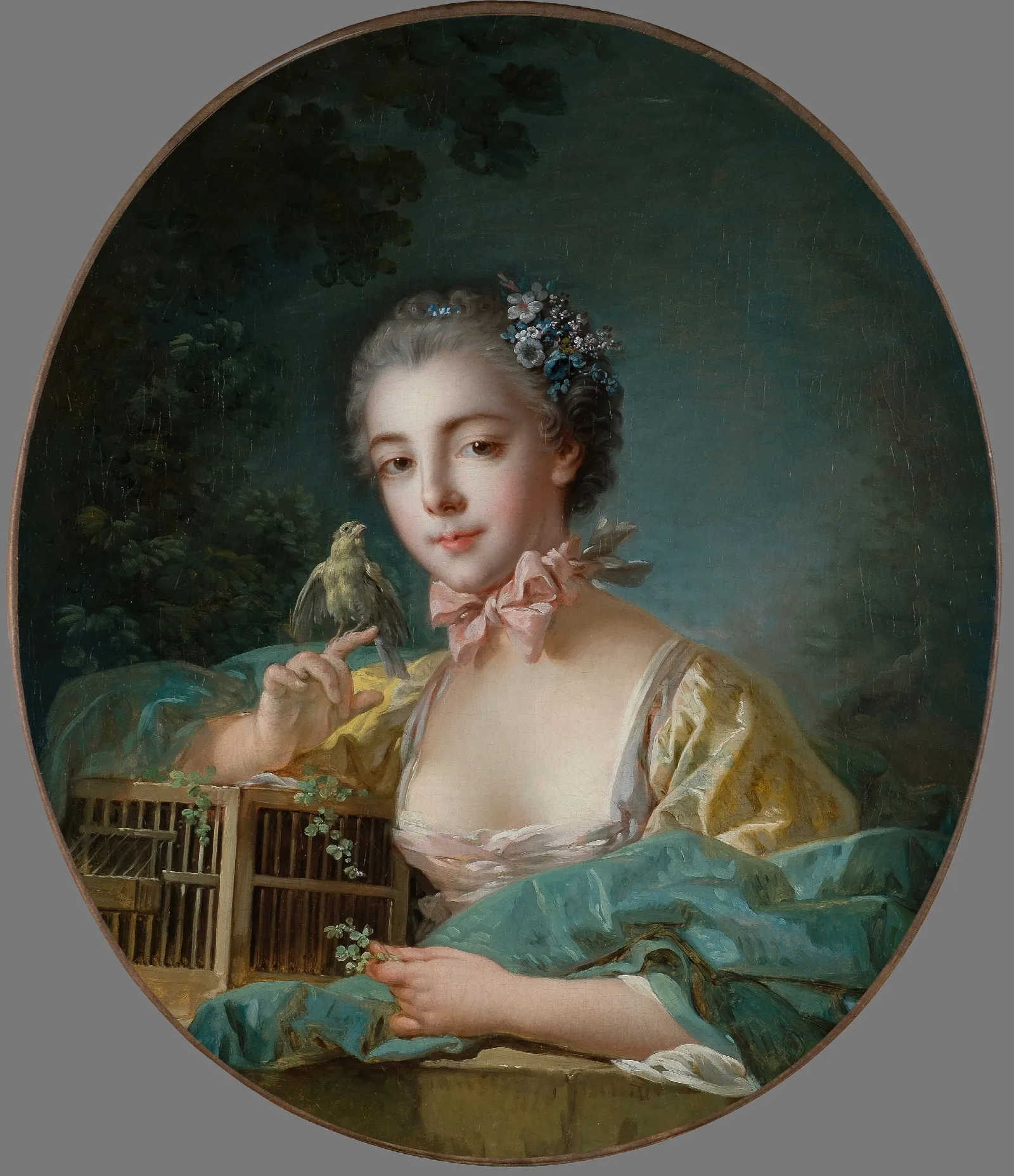 Portrait Presume De Marie Emilie Baudouin Fille Du Peintre Wall Art by François Boucher - Canvas Print