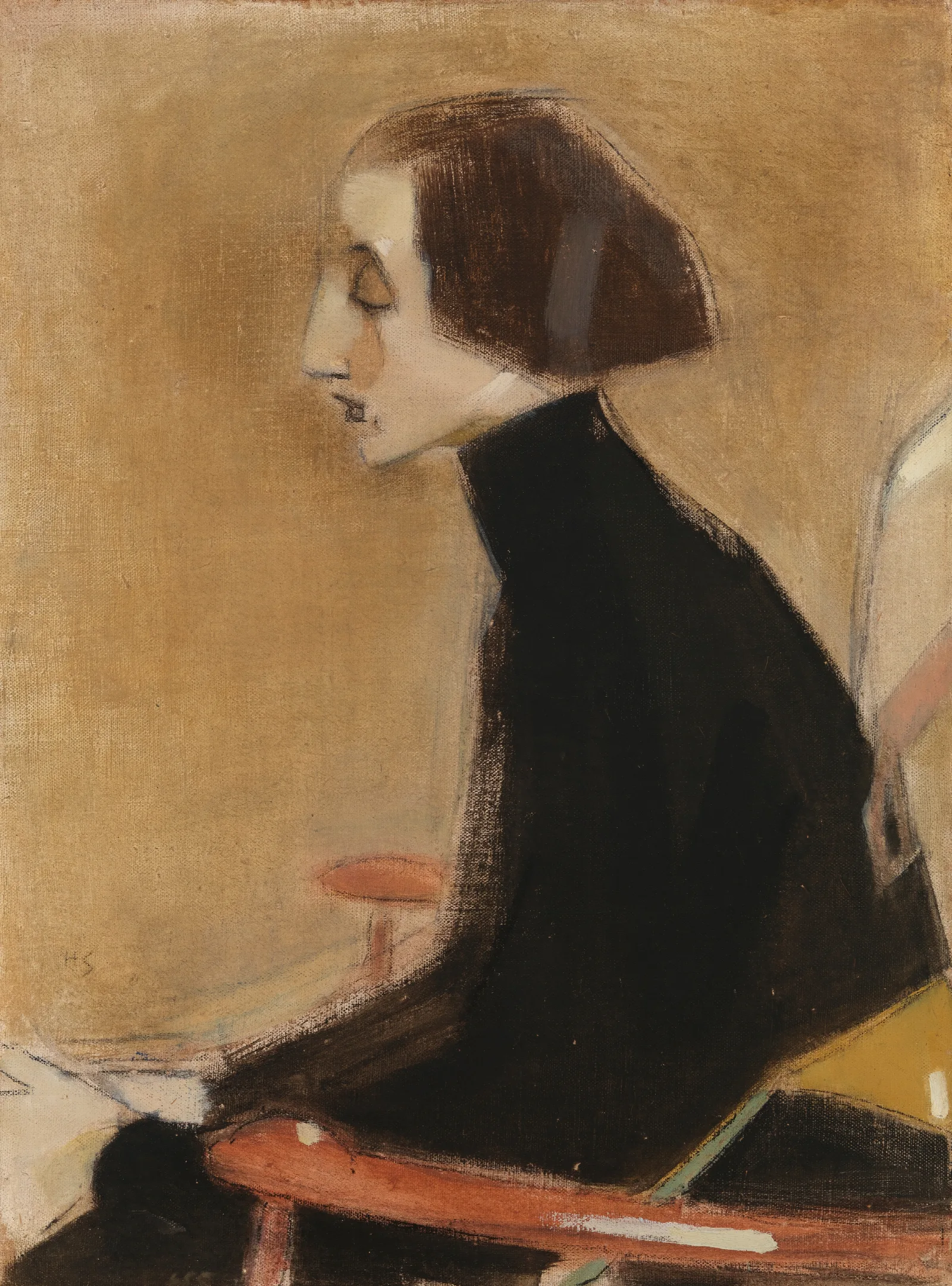 The Seamstress Half Length Portrait The Working Woman Wall Art by Helene Schjerfbeck - Canvas Print