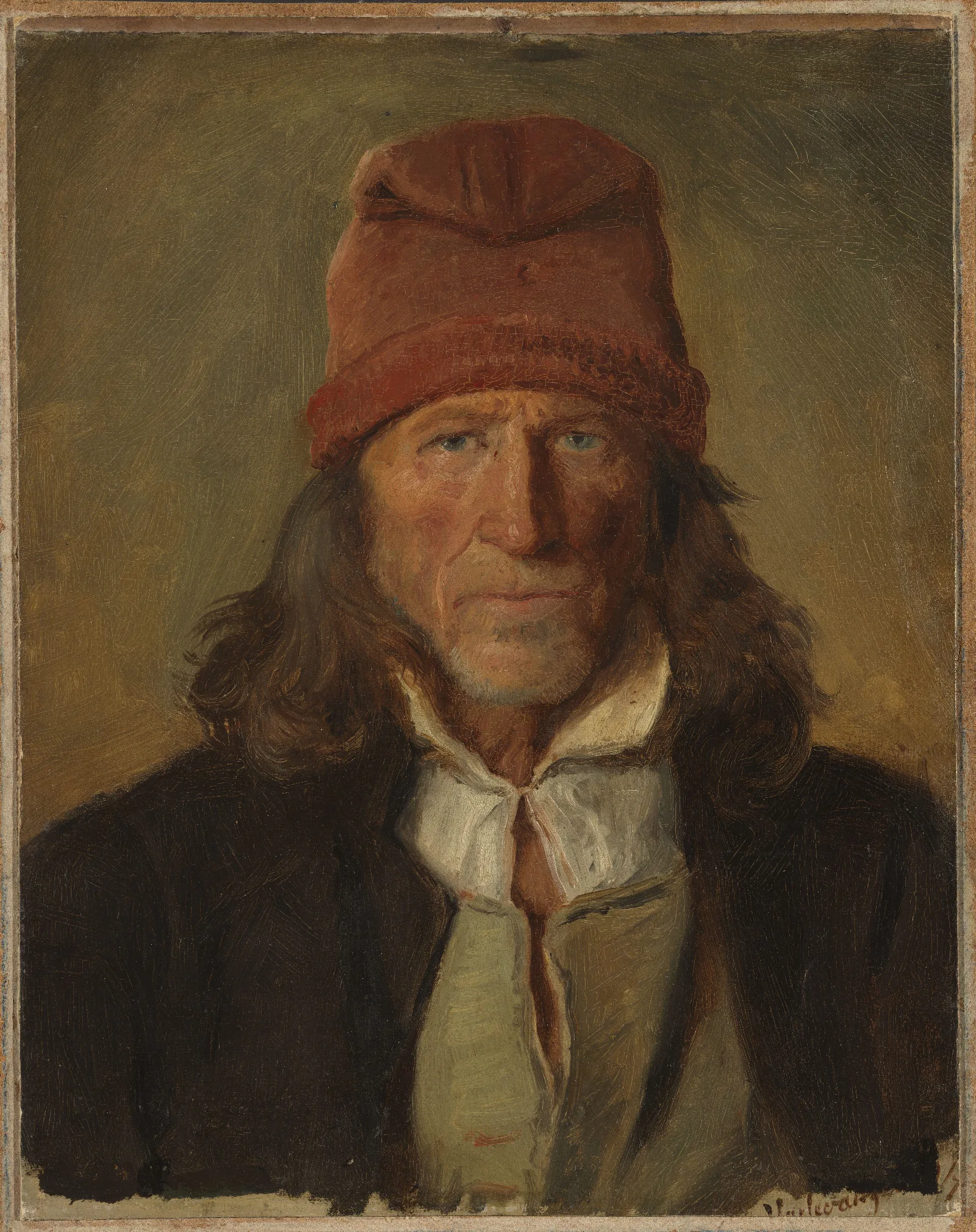 Portrait Of A Farmer From Vossevangen Wall Art by Adolph Tidemand - Canvas Print