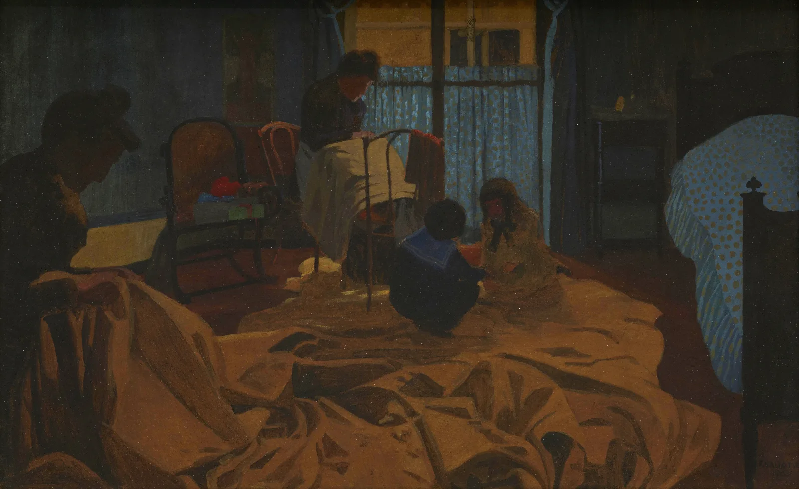 The Laundress Blue Room Wall Art by Félix Vallotton - Canvas Print