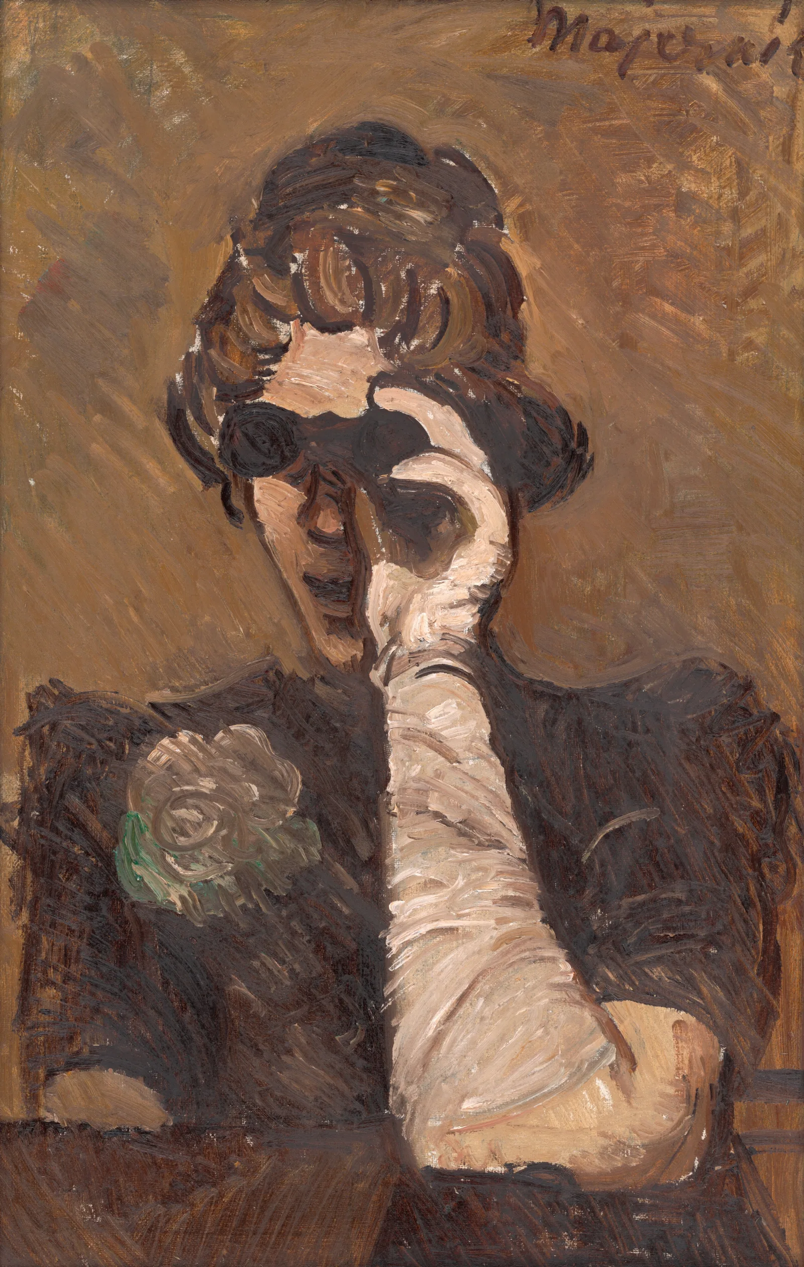 Lady With Opera Glasses Wall Art by Cyprián Majerník - Canvas Print