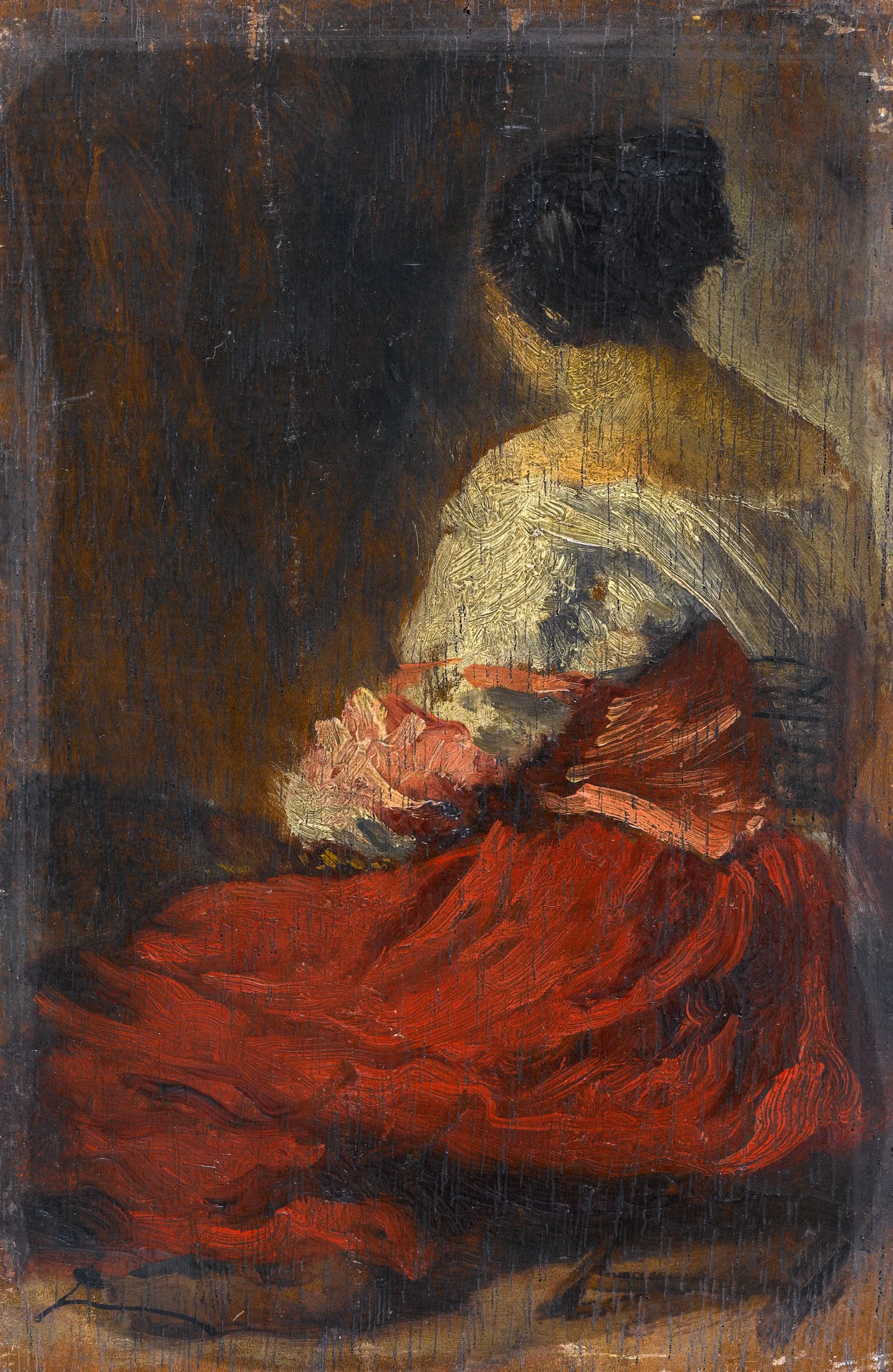 La Jupe Rouge Wall Art by Félix Ziem - Canvas Print