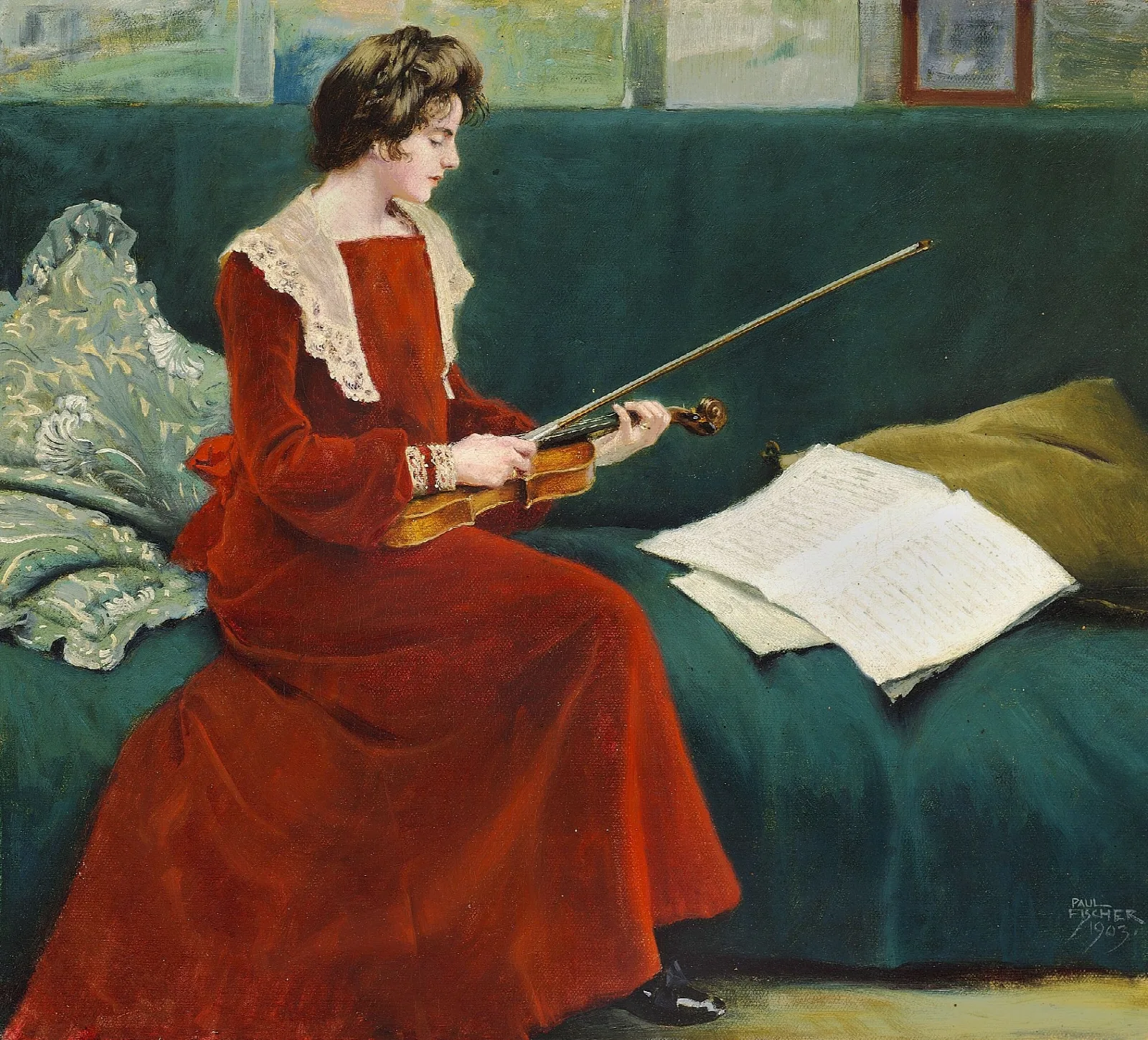 Kunstnerinden Gerda Holm Wall Art by Paul Fischer - Canvas Print
