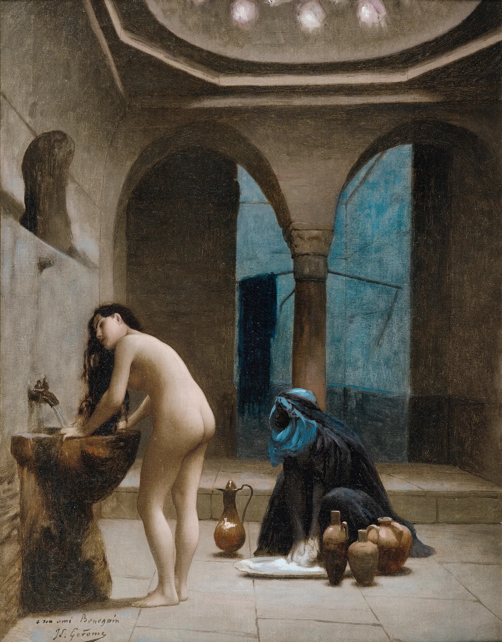 Study For A Maure Bath Turkish Woman In The Bath Wall Art by Jean-Léon Gérôme - Canvas Print