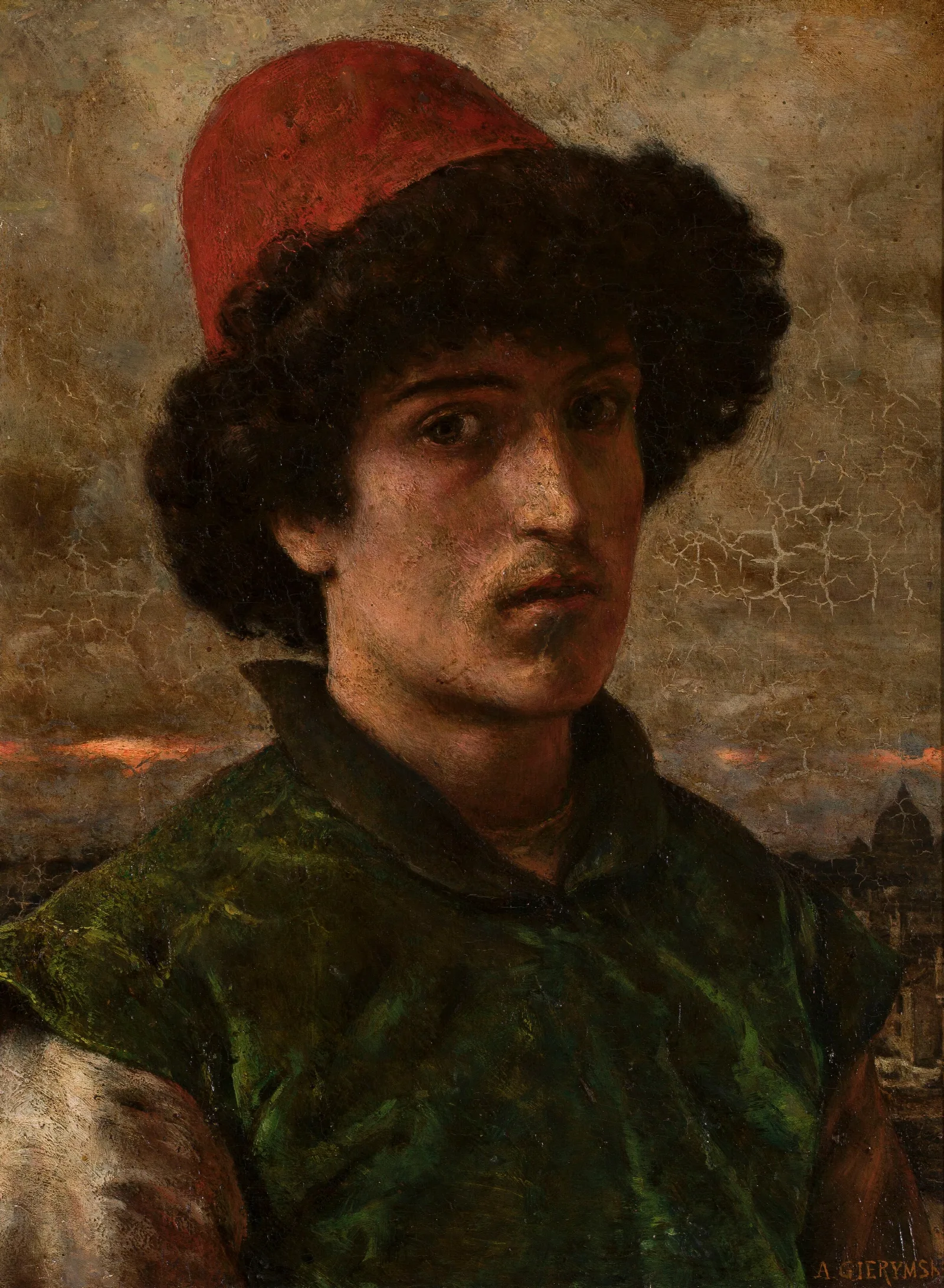 Portrait Of A Young Italian Man Wall Art by Aleksander Gierymski - Canvas Print