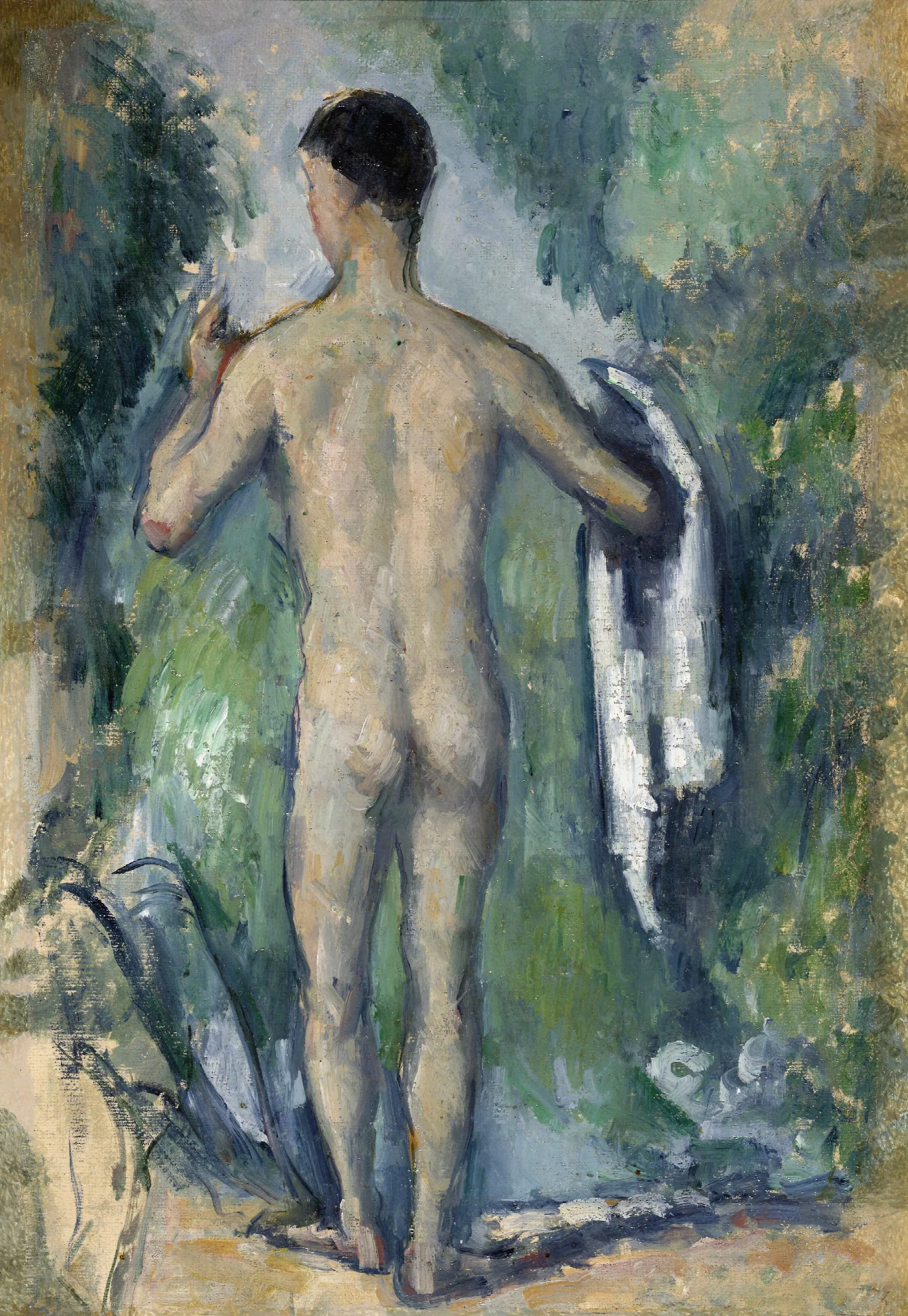 Standing Bather Seen From The Back Wall Art by Paul Cézanne - Canvas Print