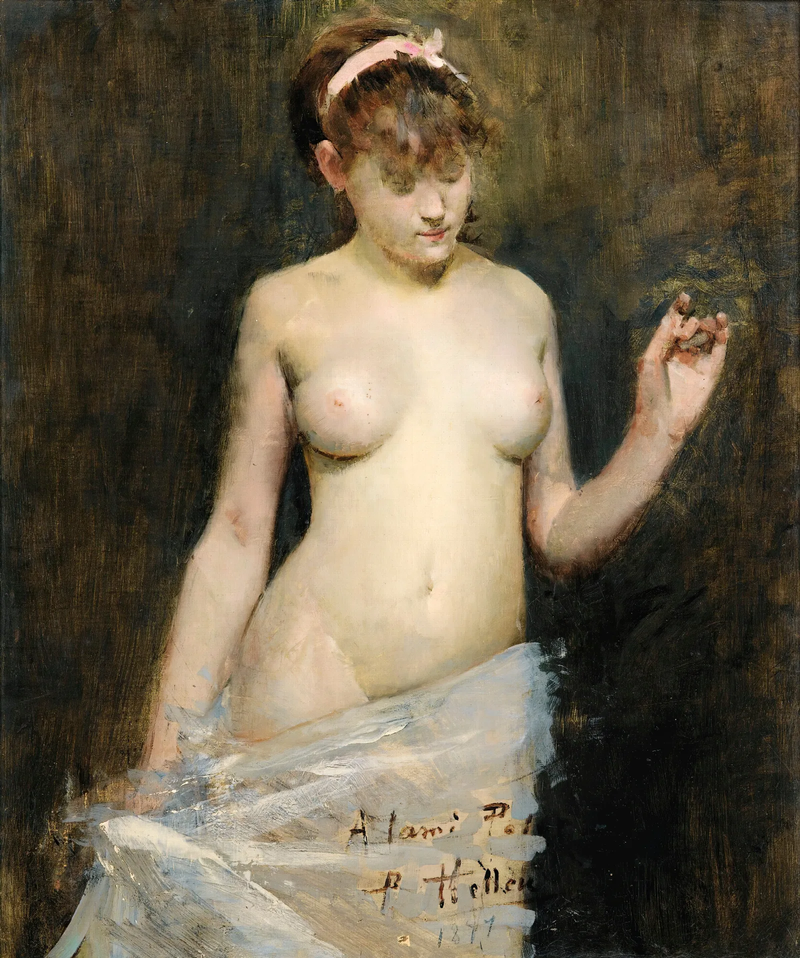 Standing Nude 2 Wall Art by Paul César Helleu - Canvas Print