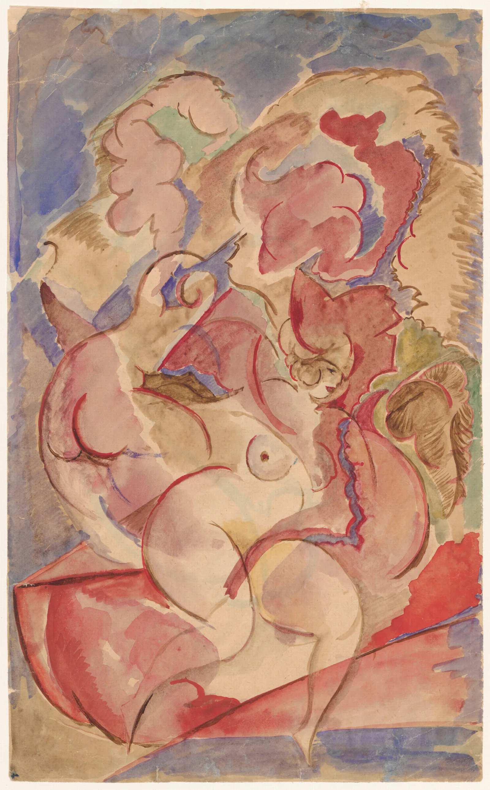 Composition With Two Nudes Wall Art by Leon Chwistek - Canvas Print