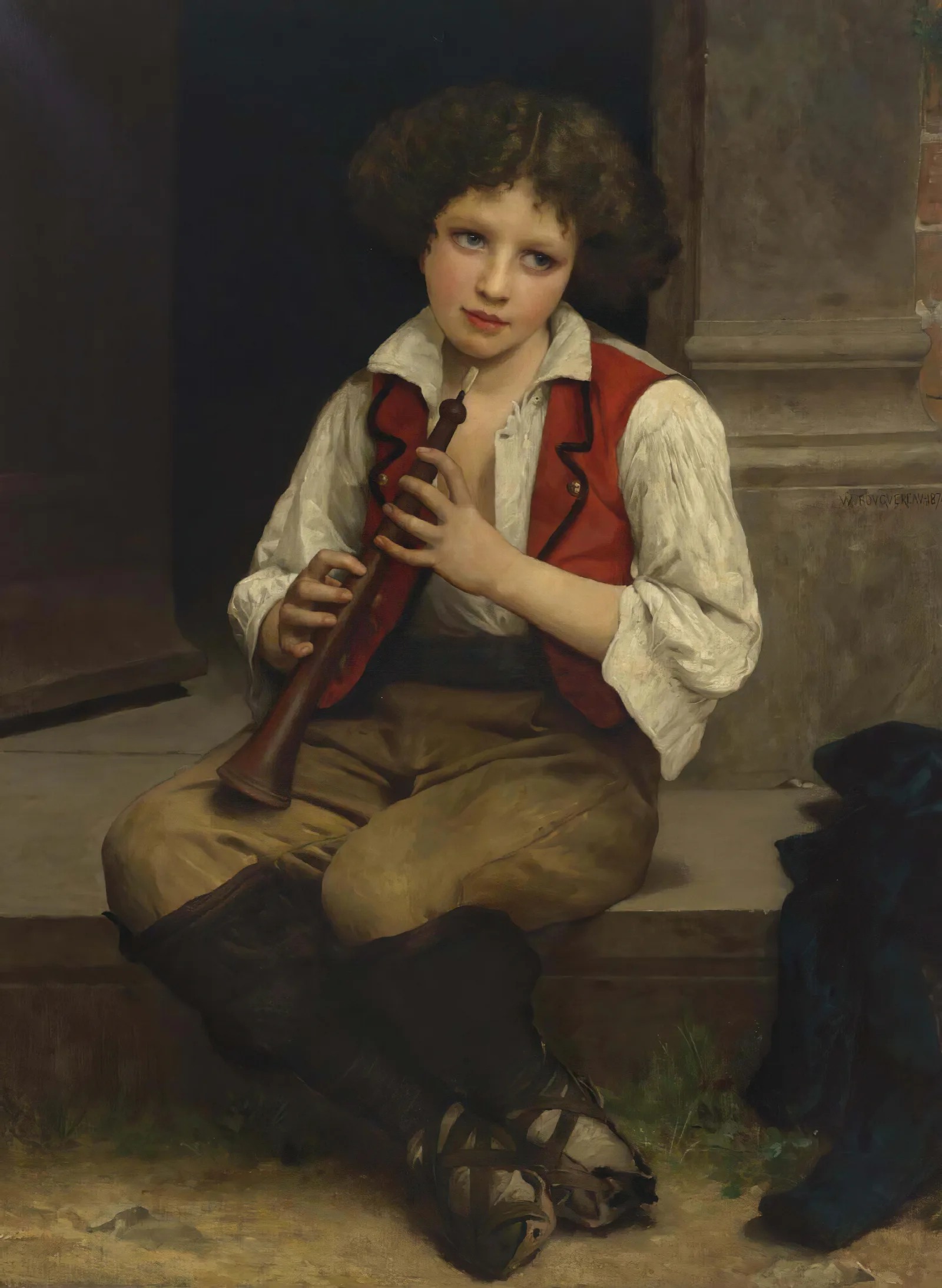Pifferaro Wall Art by William Bouguereau - Canvas Print