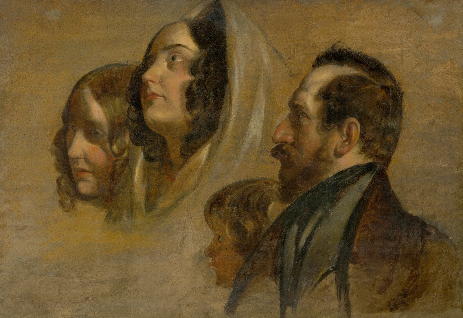Count Majlath With Family Wall Art by Friedrich von Amerling - Canvas Print