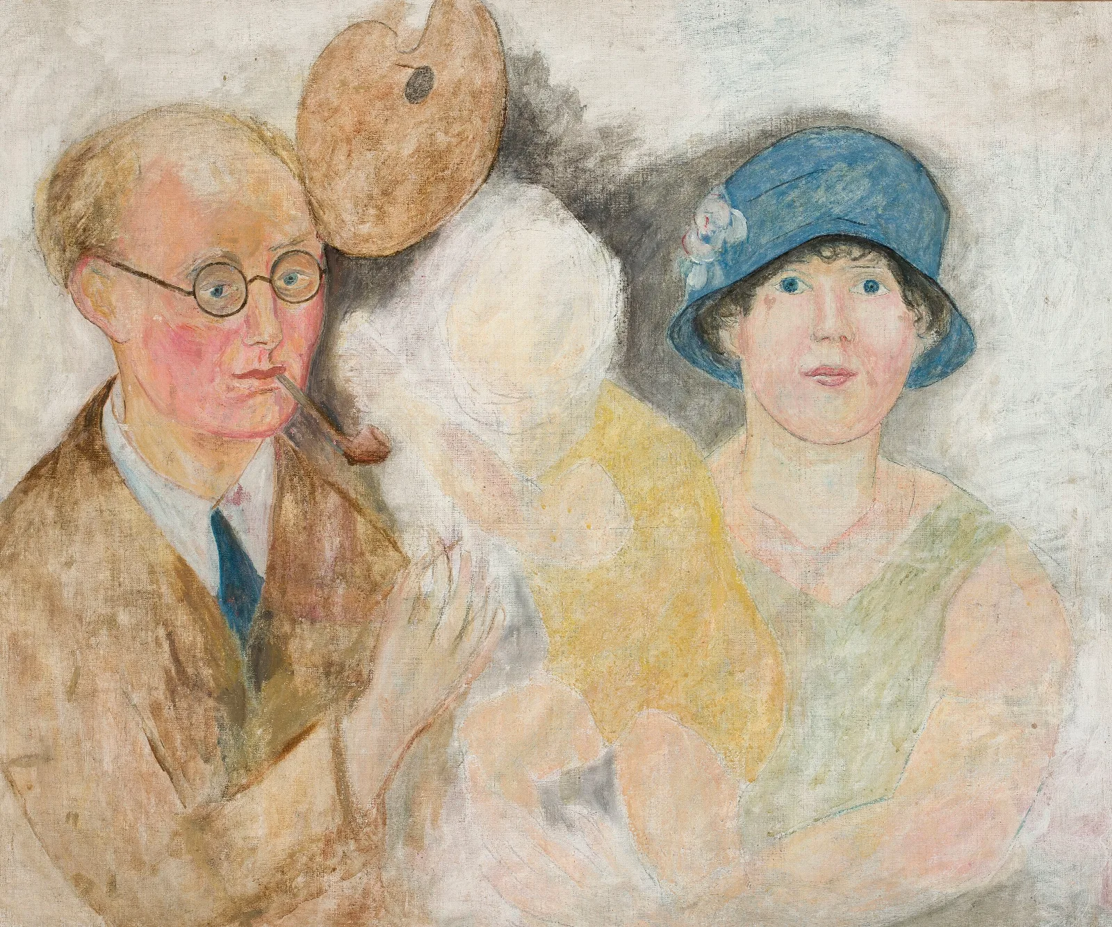 Portrait Of A Painter And His Family M Gromaire Wall Art by Tadeusz Makowski - Canvas Print