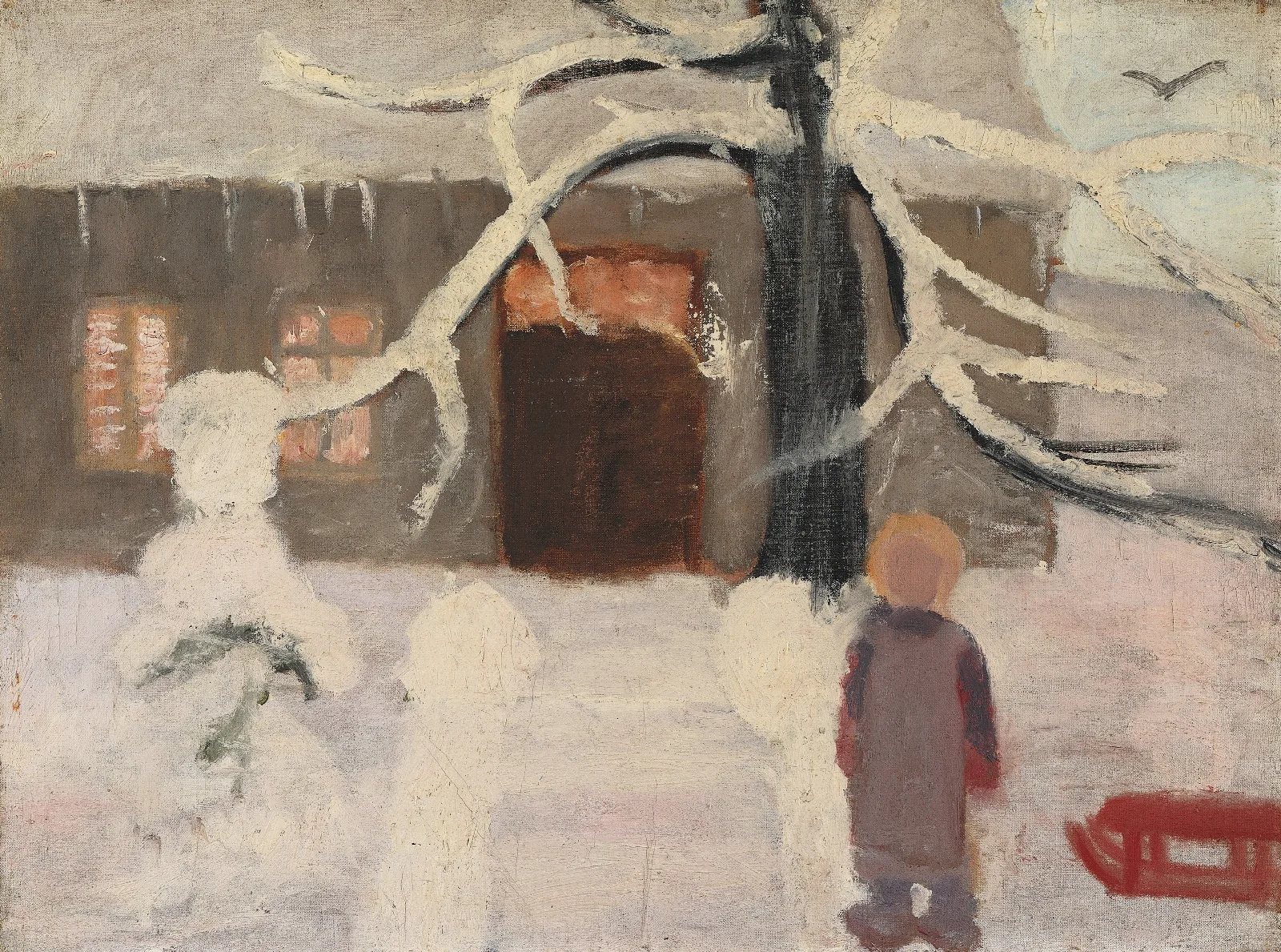 Boy In The Snow Wall Art by Paula Modersohn-Becker - Canvas Print