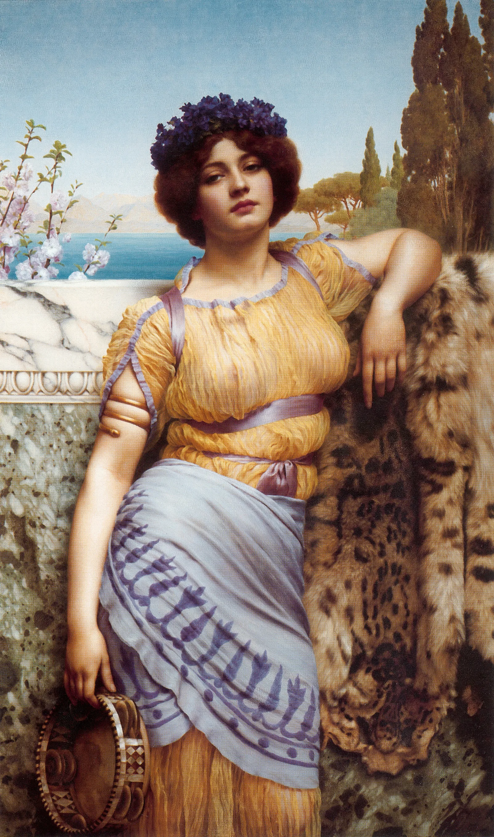 Ionian Dancing Girl Wall Art by John William Godward - Canvas Print