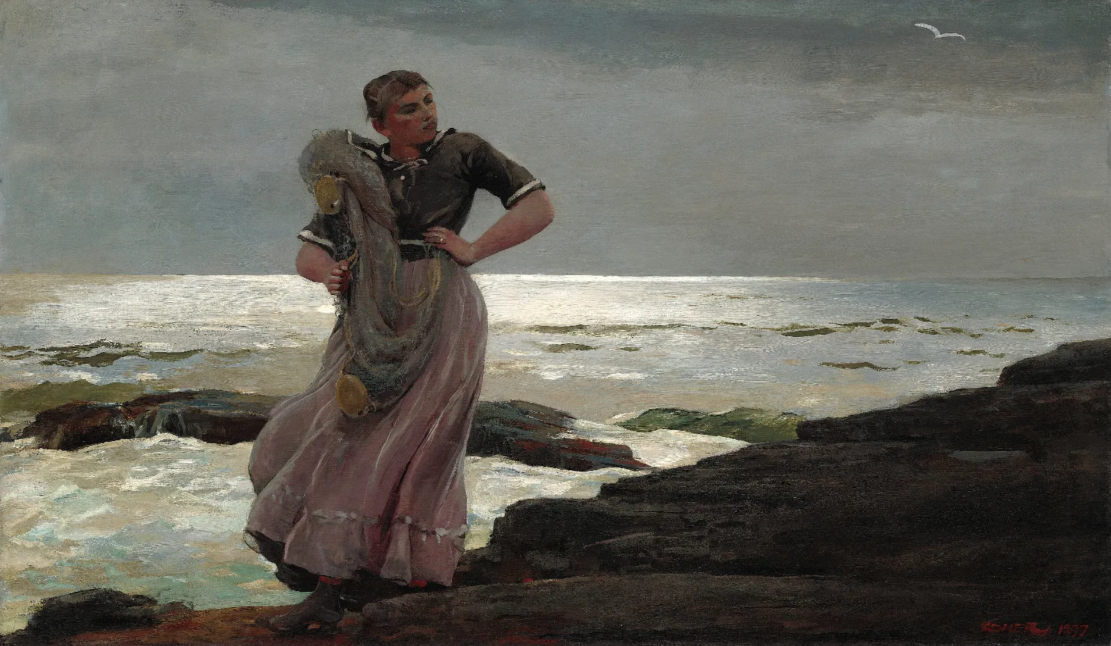 A Light On The Sea Wall Art by Winslow Homer - Canvas Print